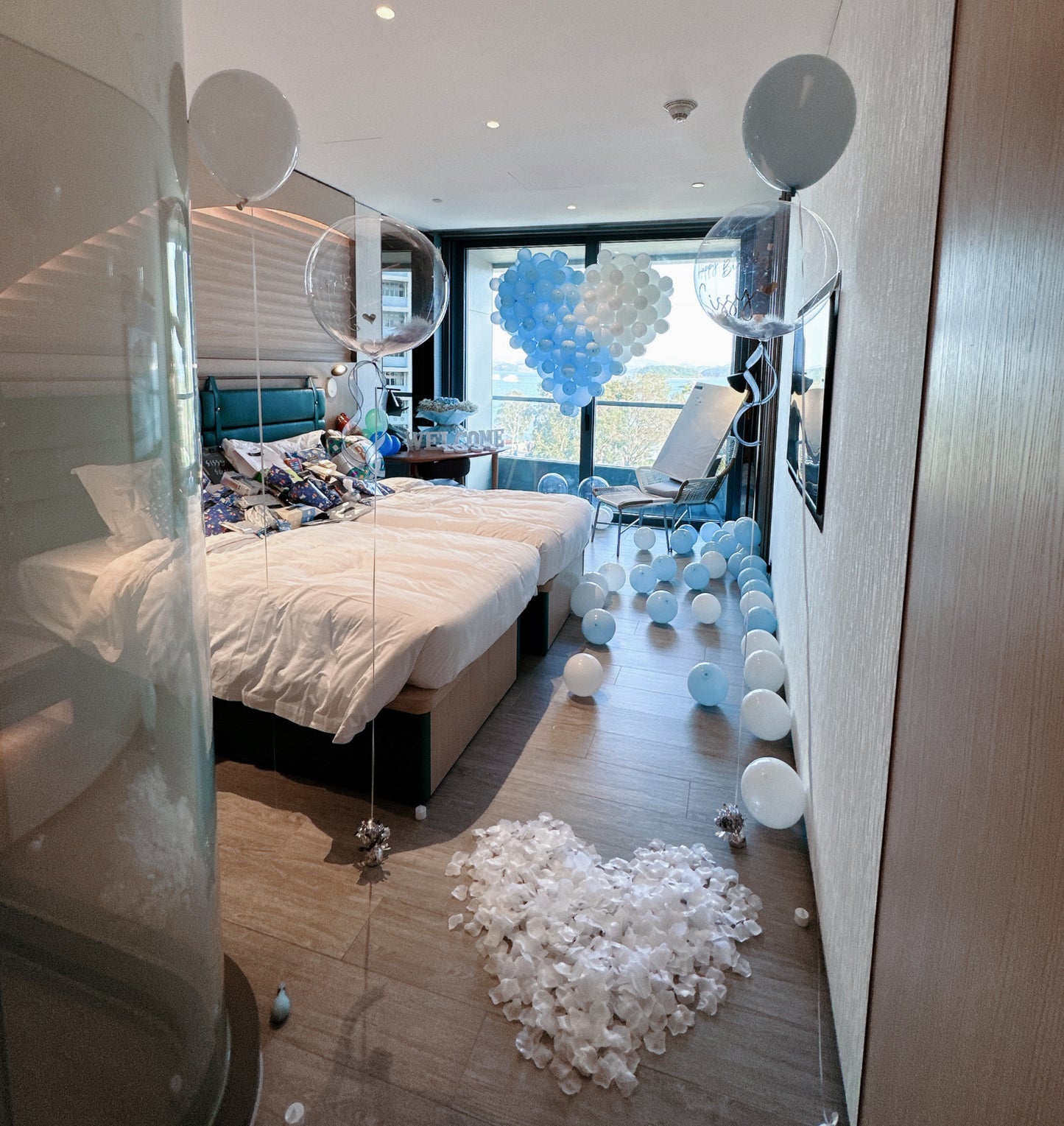 生日氣球酒店房佈置Birthday Hotel Balloon Deco