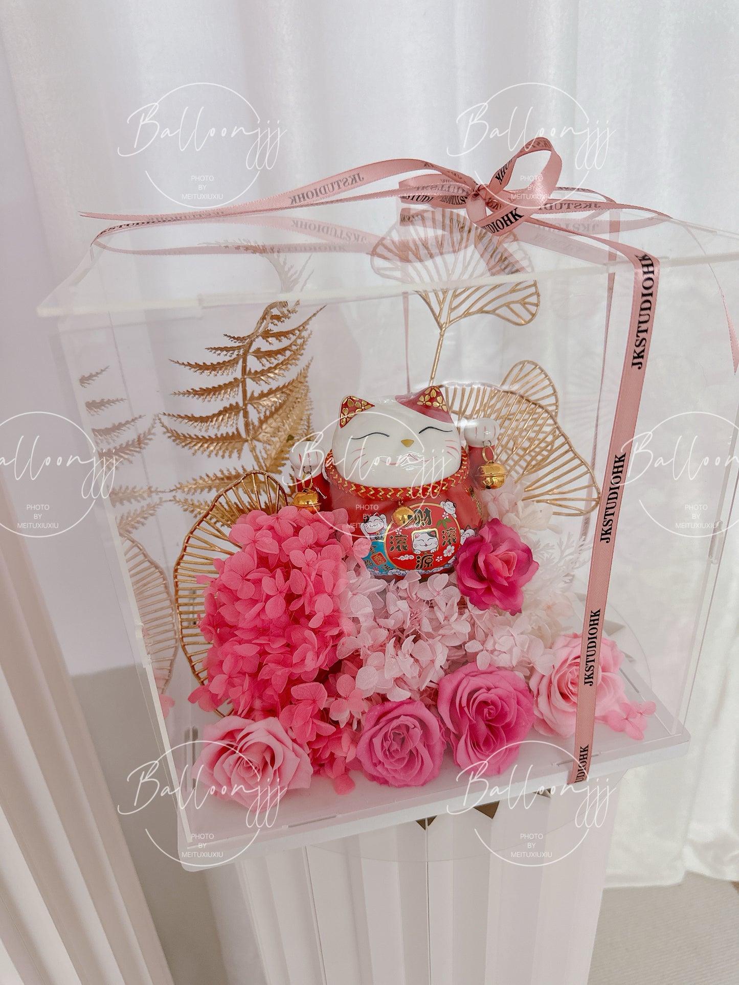 招財貓開張永生花盒 Opening Flower Box
