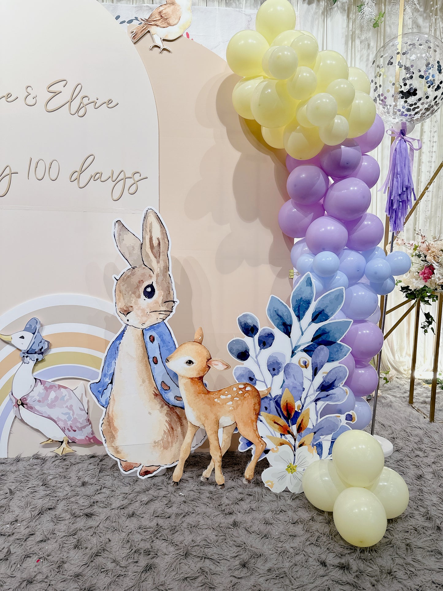 兔仔主題百日宴佈置 Rabbit 100 Days Balloon Deco