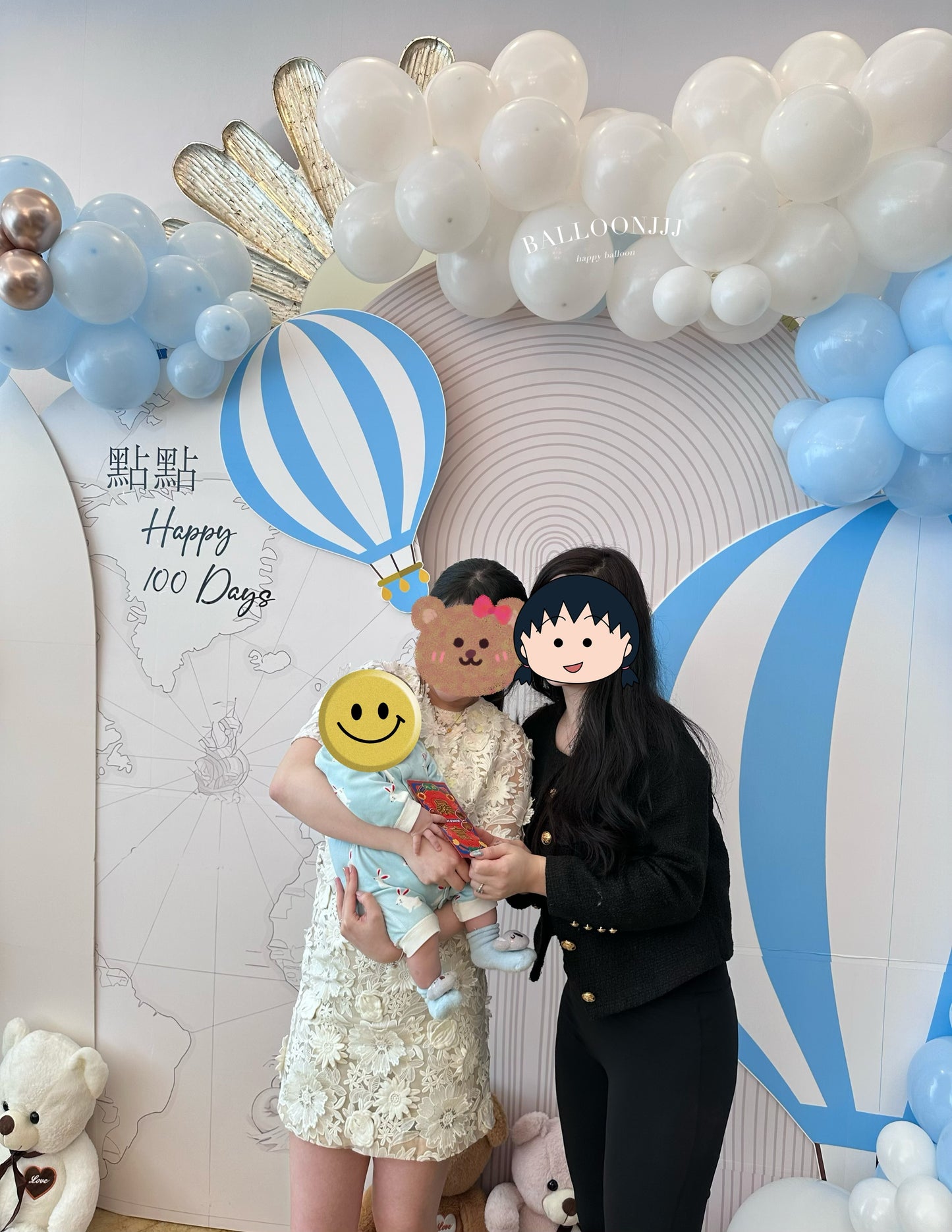 皇牌🔥 熱氣球熊仔百日宴佈置100 Days Balloon Deco