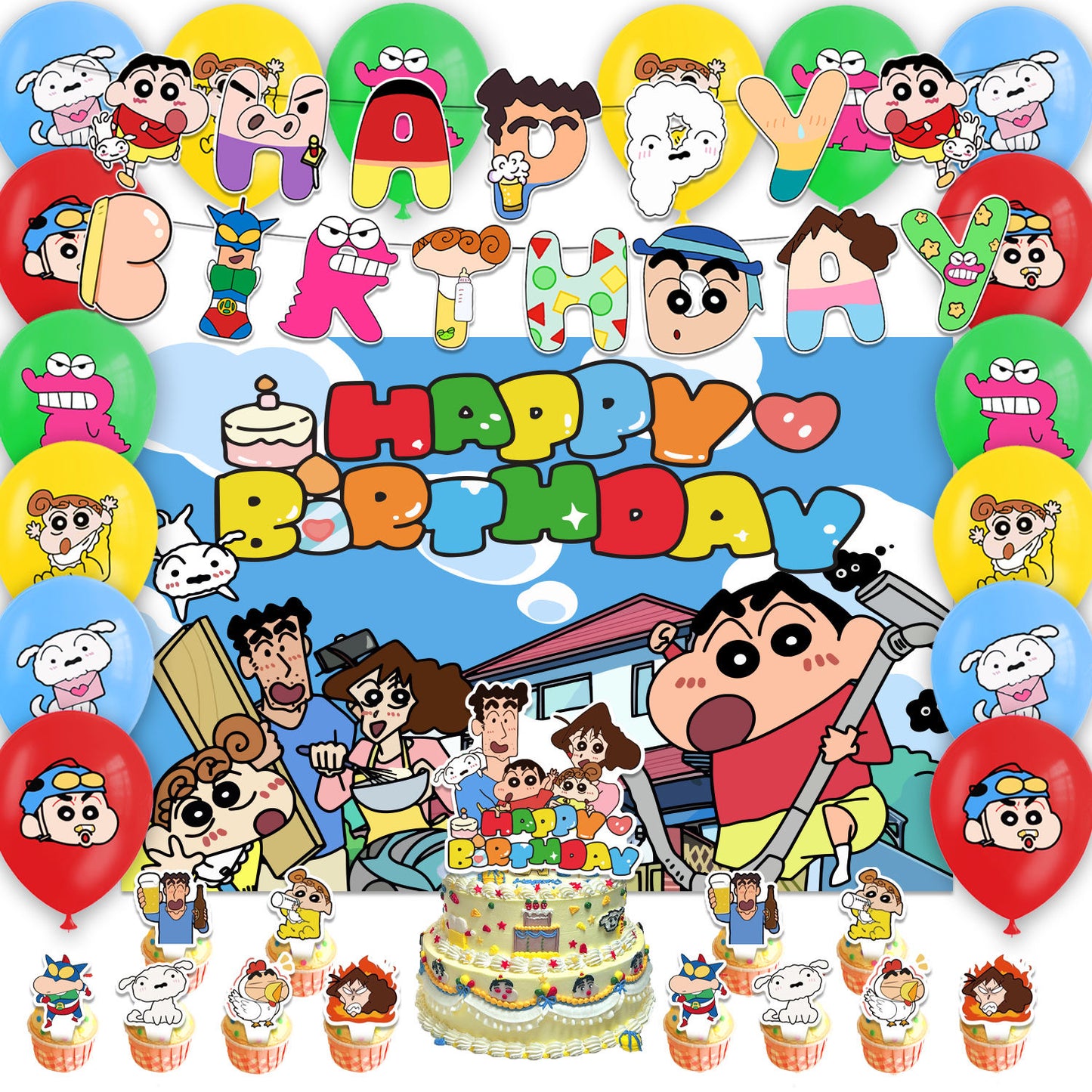 蠟筆小新生日氣球材料包 Balloon package