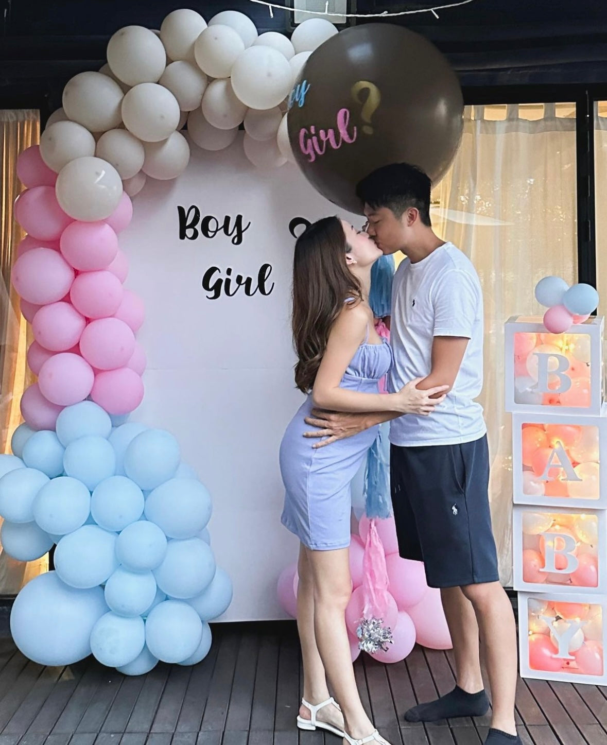 性別揭曉氣球佈置Baby Gender Reveal Balloon Deco