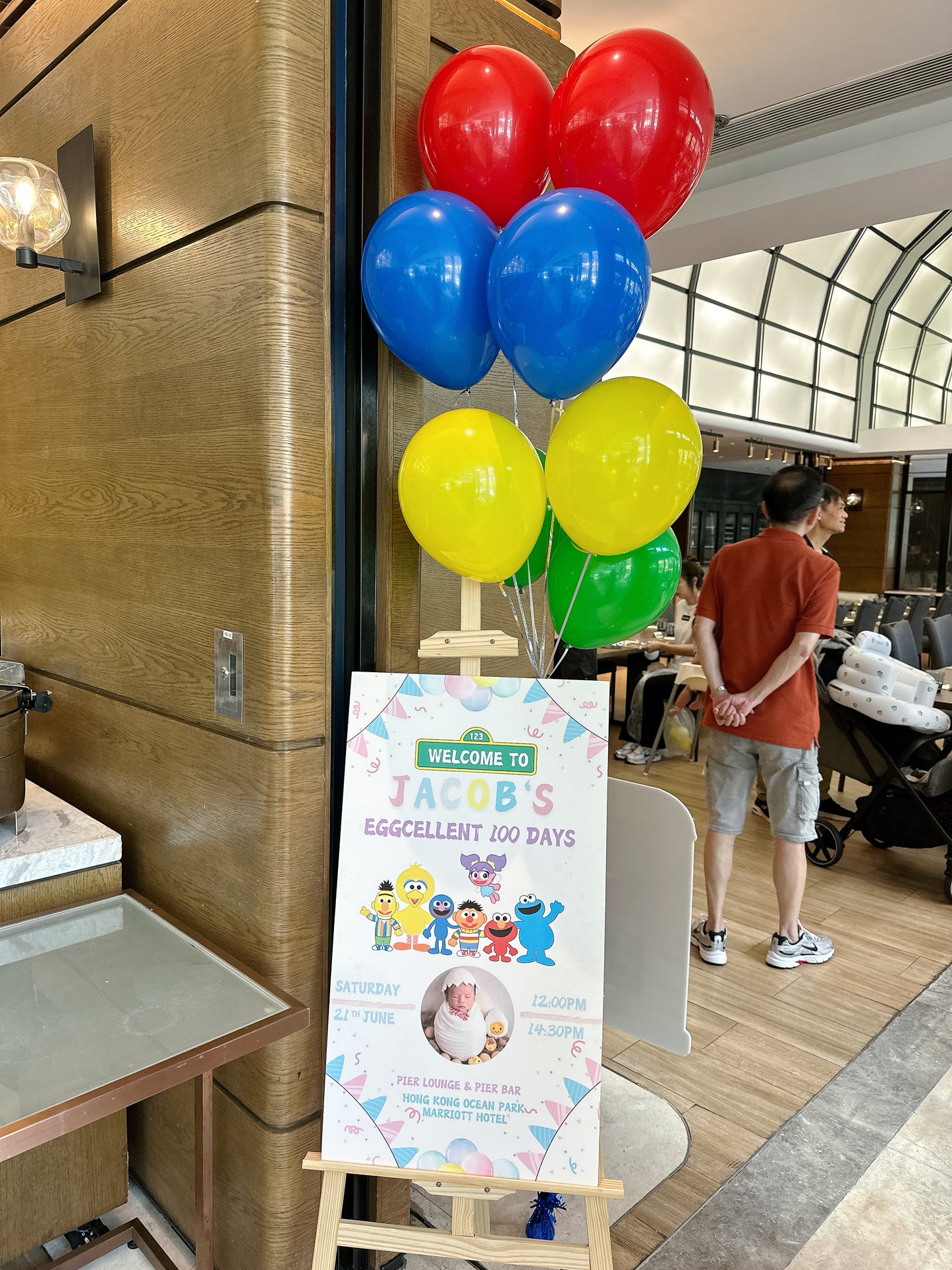 芝麻街百日宴氣球佈置Sesame Street 100 Days balloon deco
