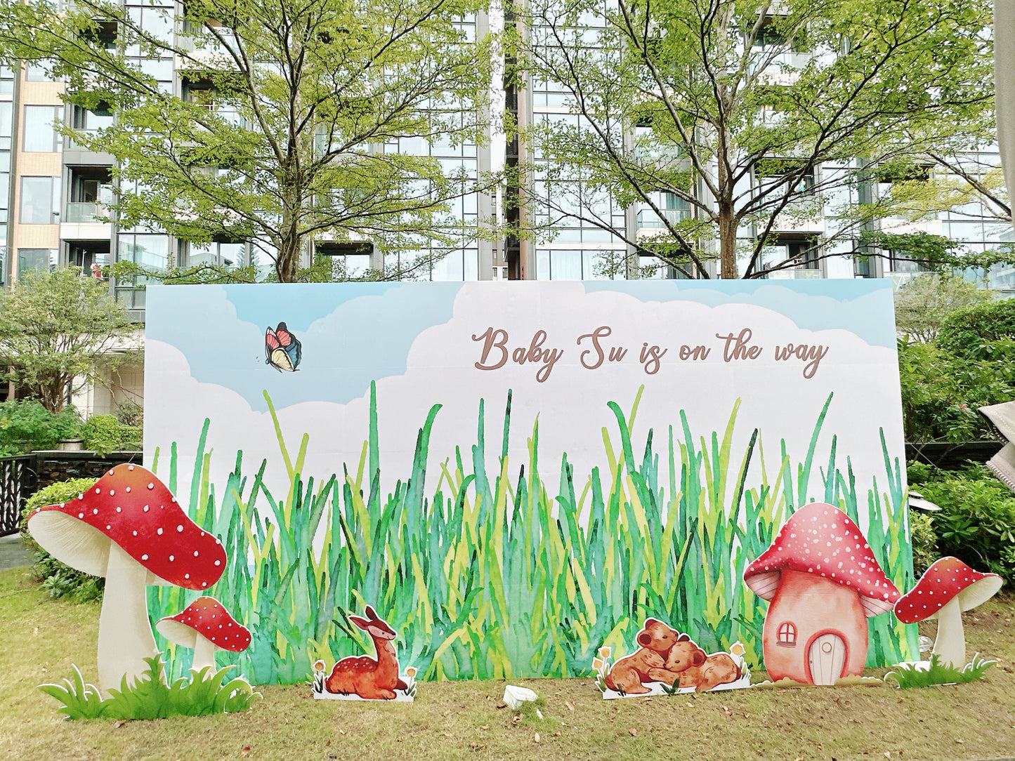 蘑菇主題佈置 Wonderland Baby Gender Reveal Deco