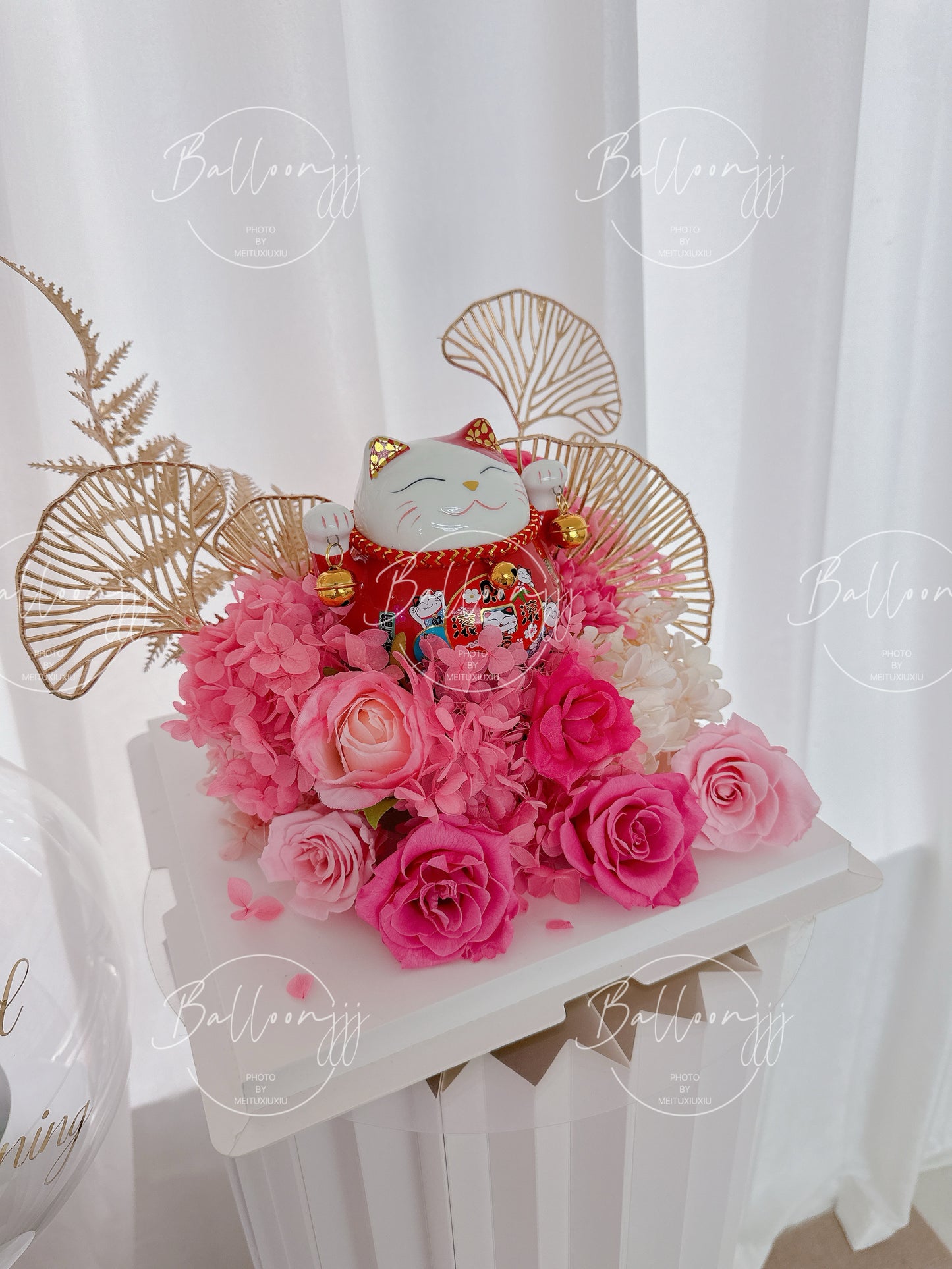 招財貓開張永生花盒 Opening Flower Box