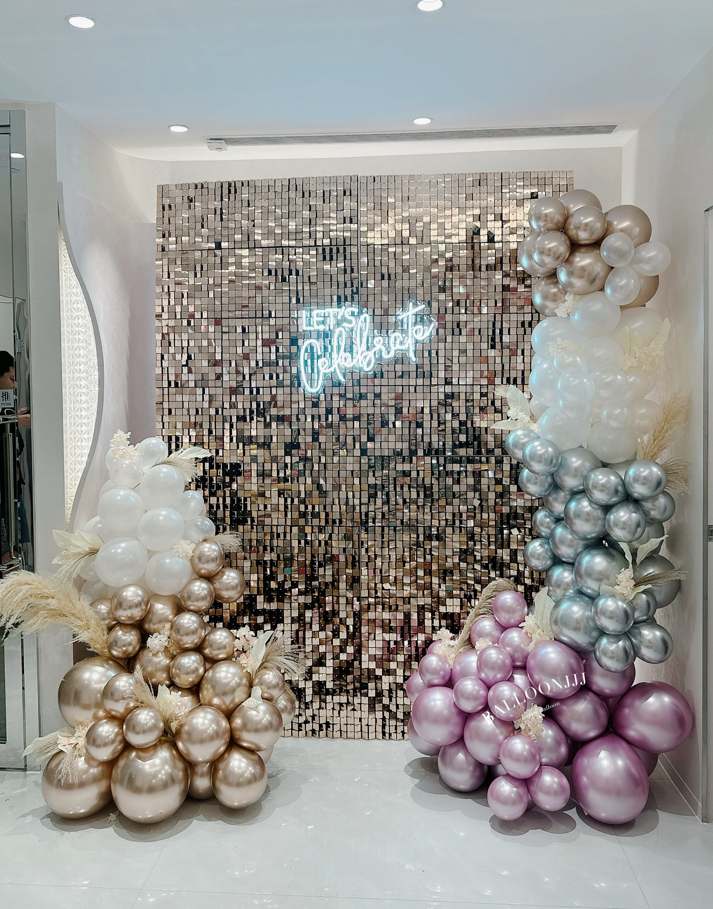 閃閃背景板氣球佈置Bling Bling Balloon Deco