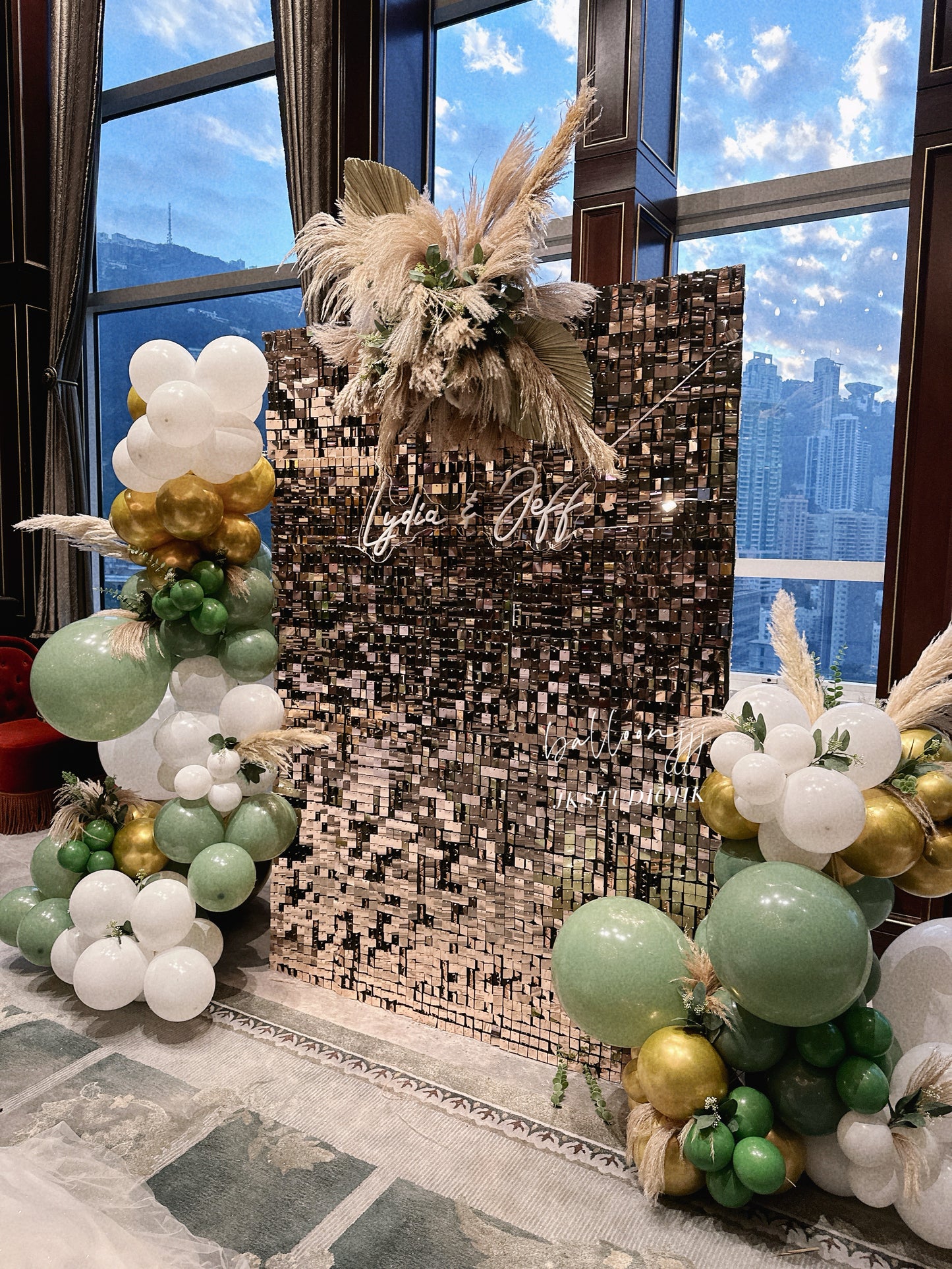 婚禮閃閃backdrop氣球佈置Wedding Bling Bacldrop Balloon Deco