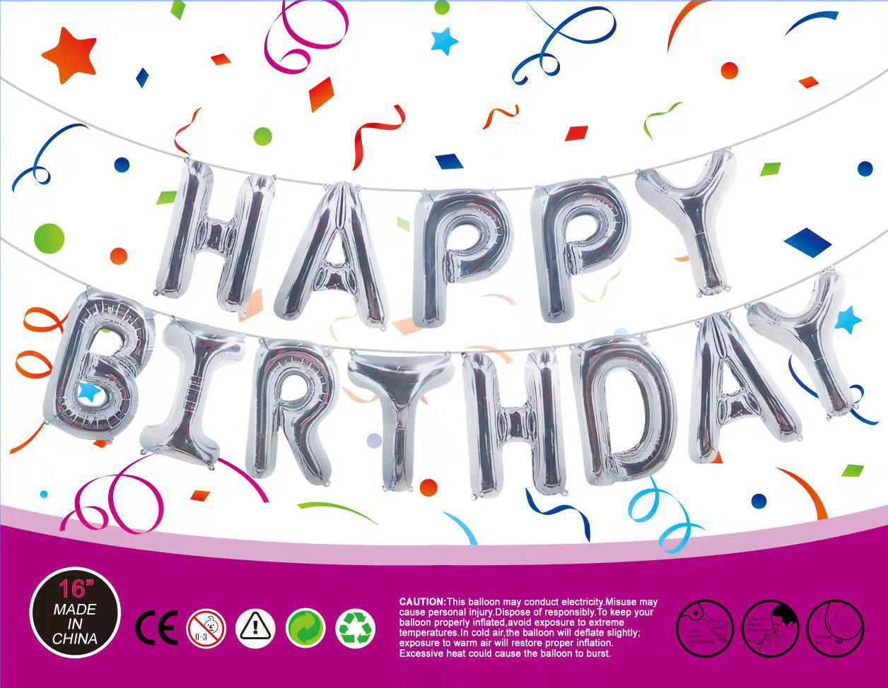 16寸鋁膜氣球(HAPPY BIRTHDAY)