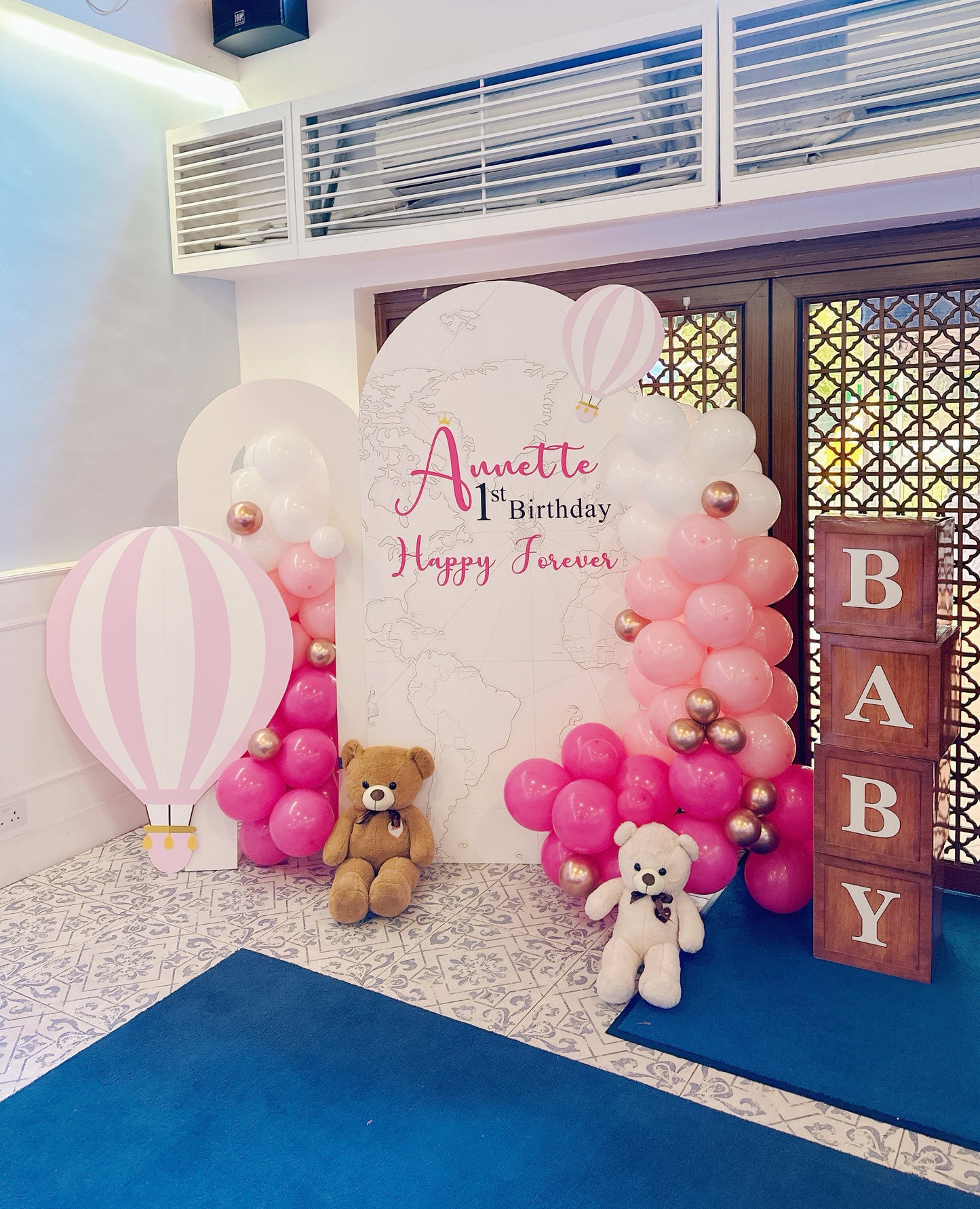 熱氣球熊仔佈置Birthday Balloon Deco