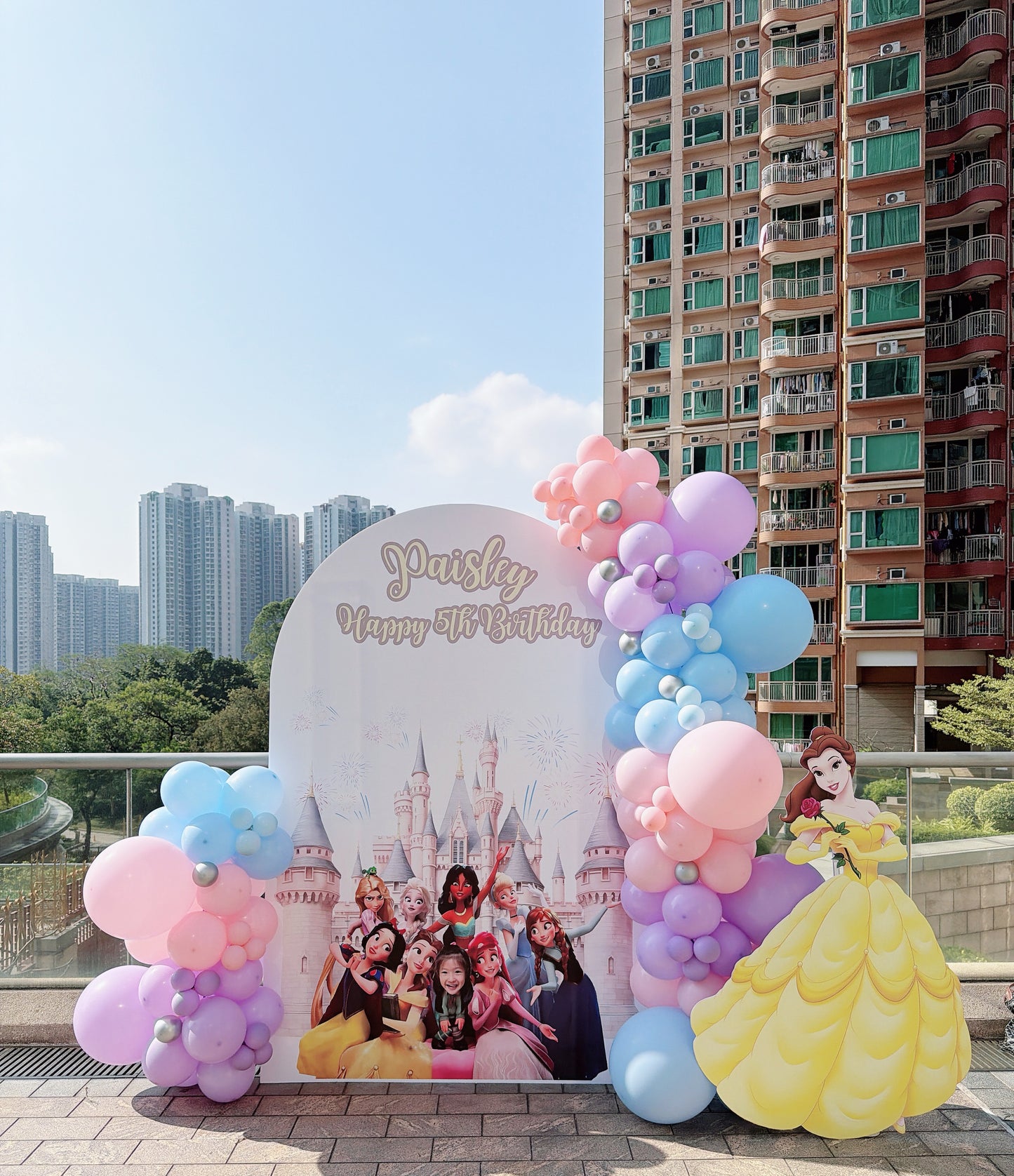 Disney公主生日氣球佈置Belle Birthday Balloon Deco
