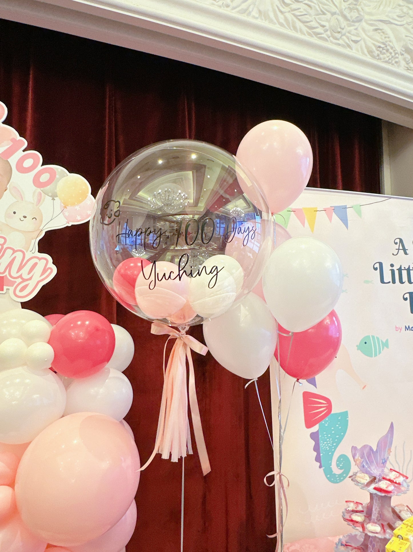 兔仔百日宴氣球佈置Rabbit theme 100Days balloon deco