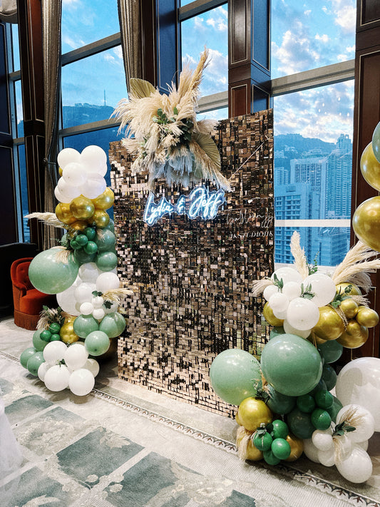 婚禮閃閃backdrop氣球佈置Wedding Bling Bacldrop Balloon Deco