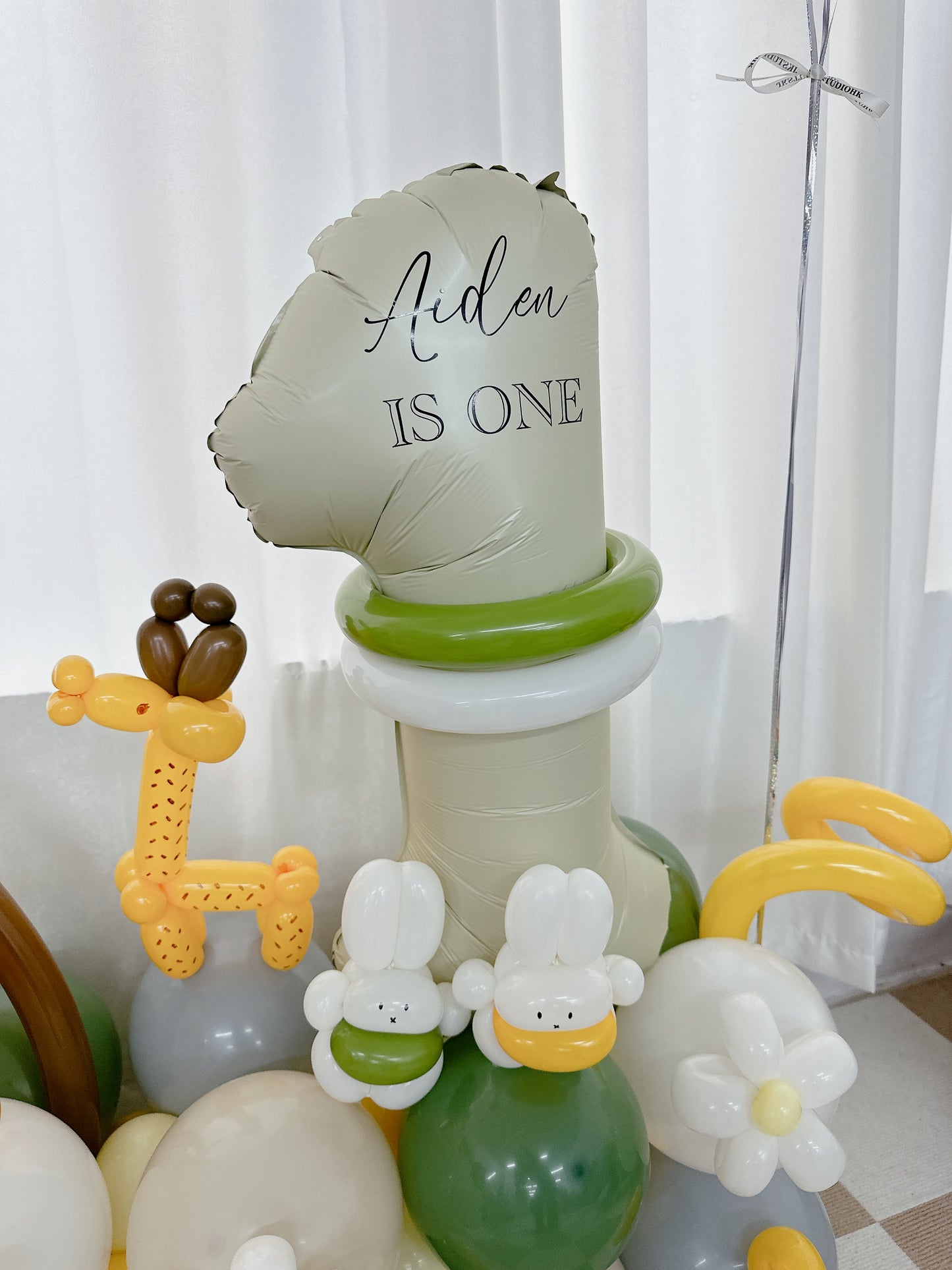 動物生日公仔氣球座 Safari Theme Birthday Balloon Set