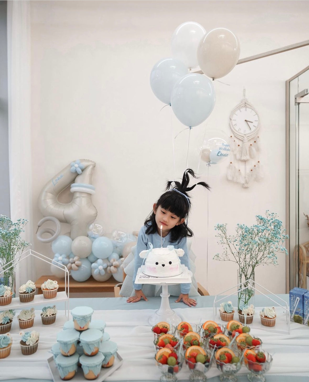 花花生日公仔氣球座 Flower Birthday Balloon Set