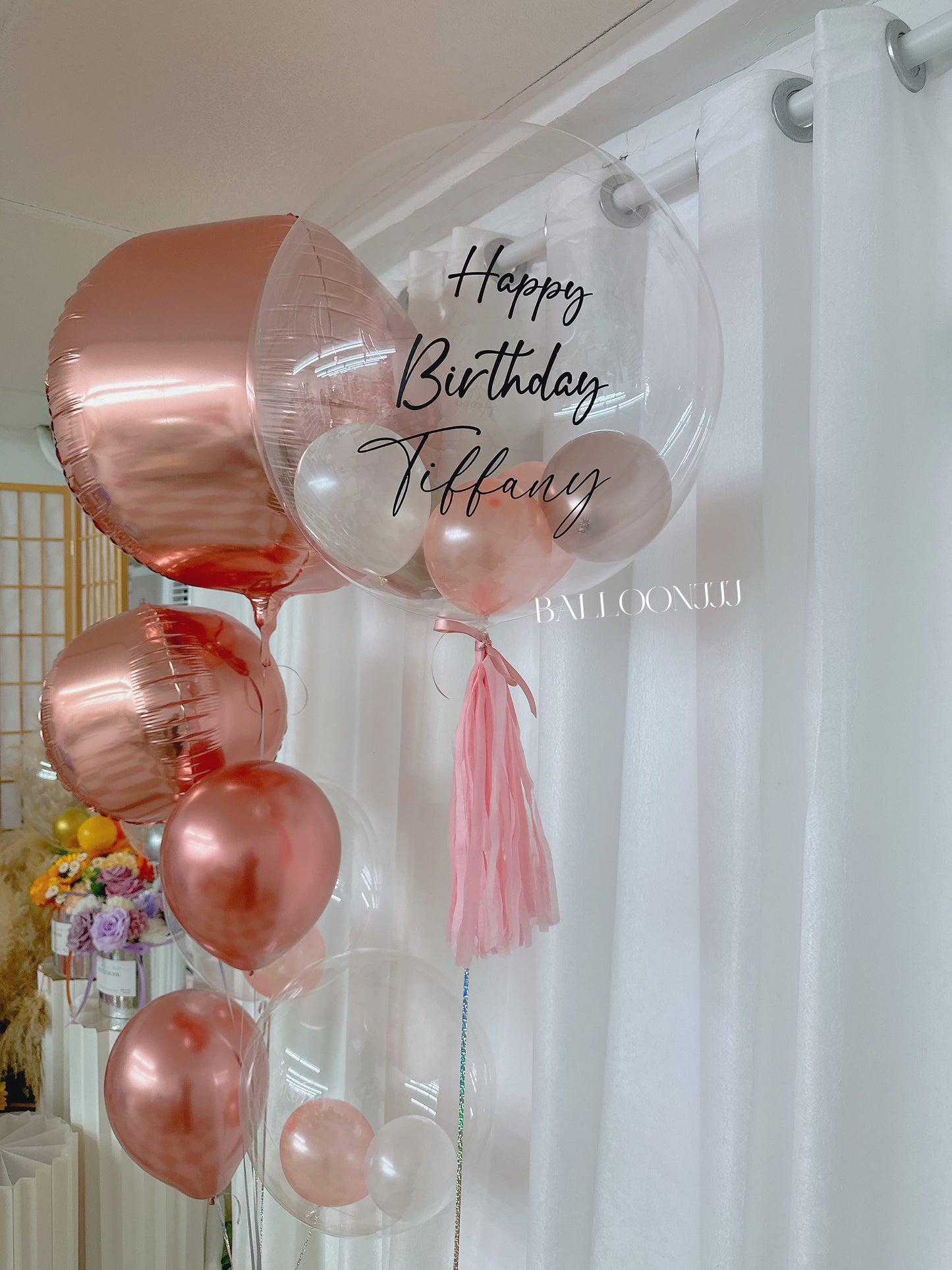 玫瑰金氣球串 Birthday Balloon Bouquet