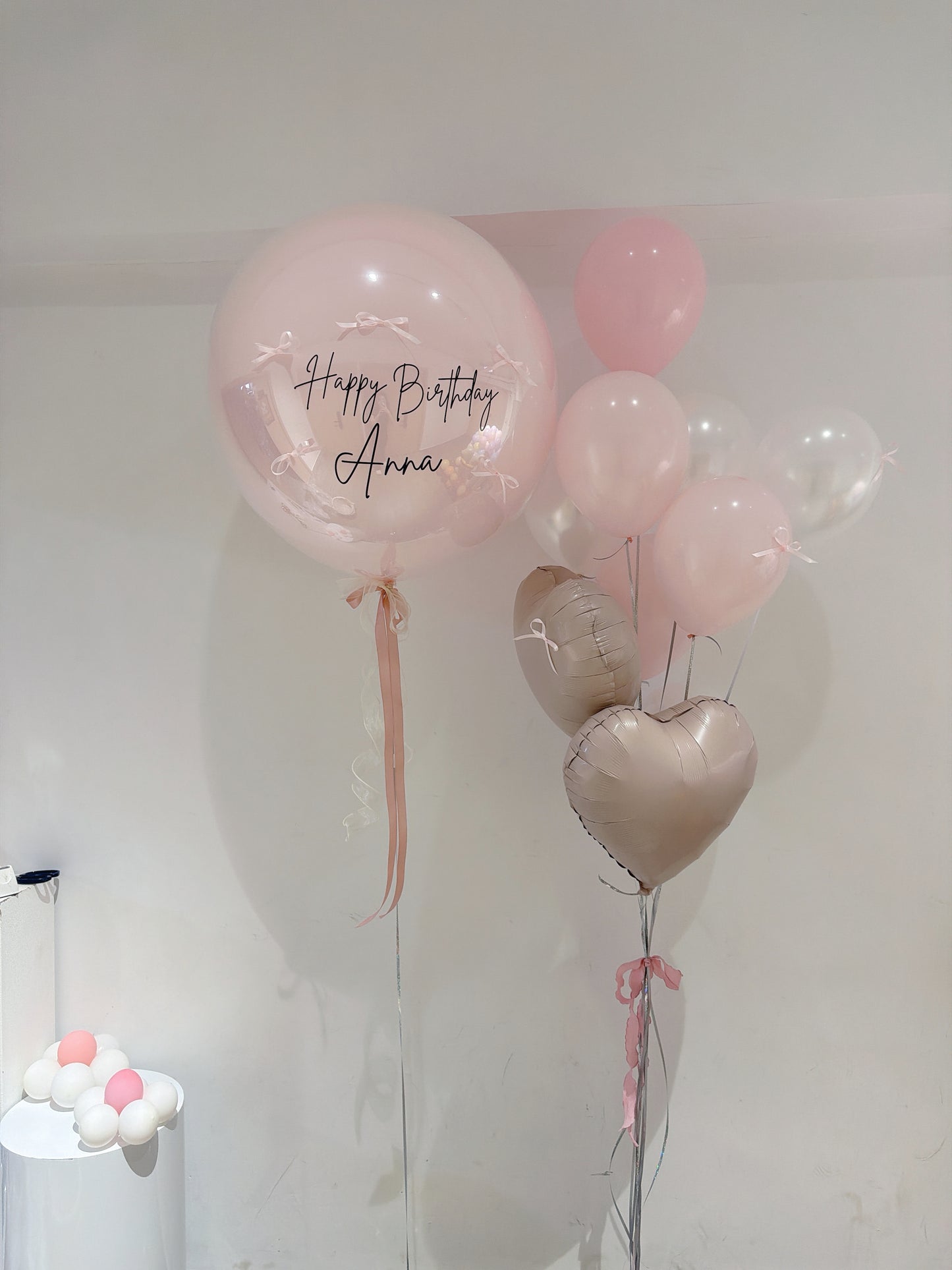 蝴蝶結生日氣球串套裝Ribbon Birthday Balloon Bouquet Set