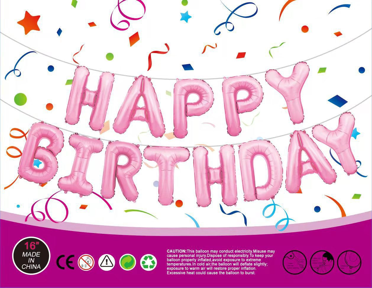 16寸鋁膜氣球(HAPPY BIRTHDAY)