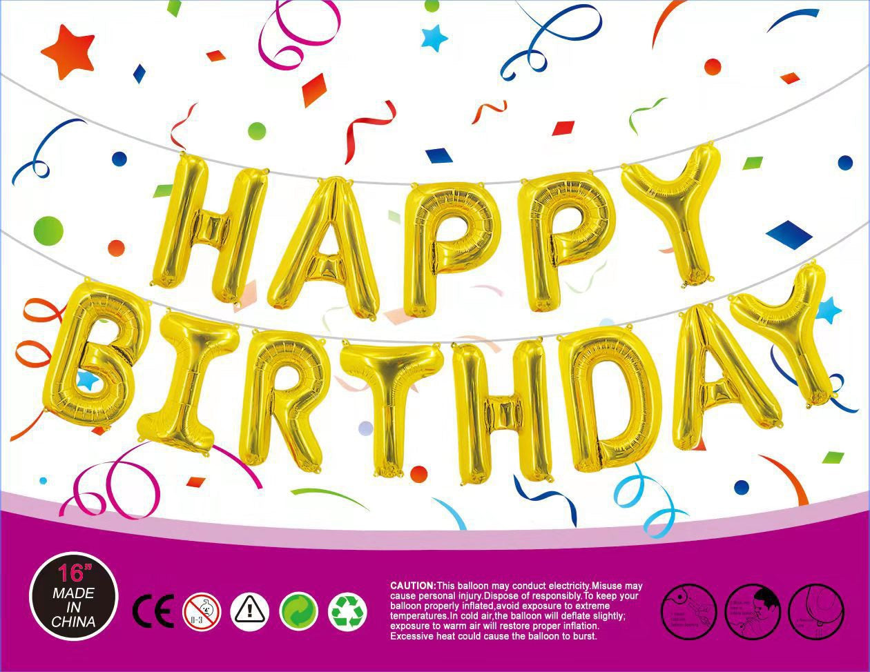 16寸鋁膜氣球(HAPPY BIRTHDAY)