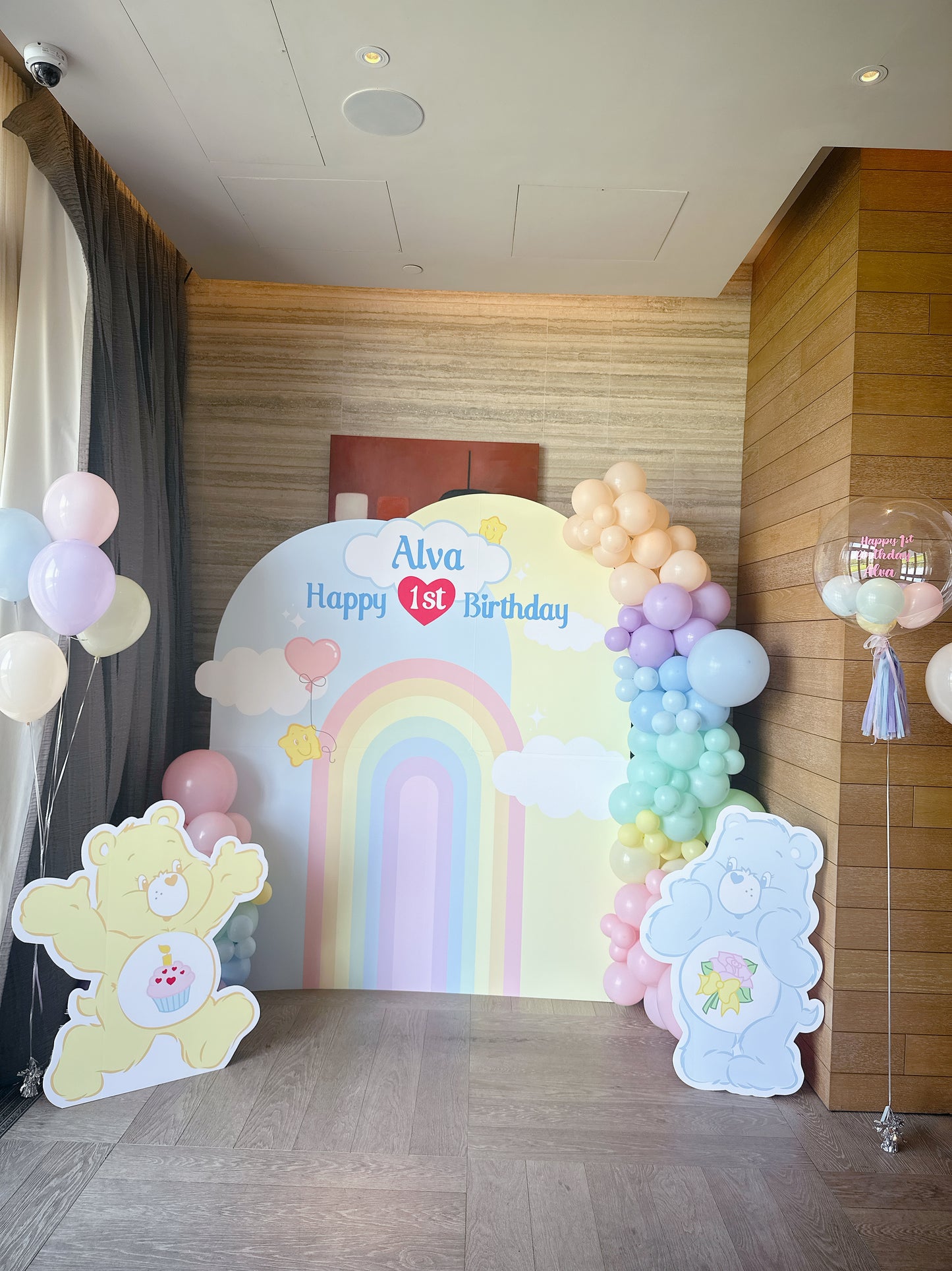Carebear生日氣球佈置 Carebear Birthday Balloon Deco