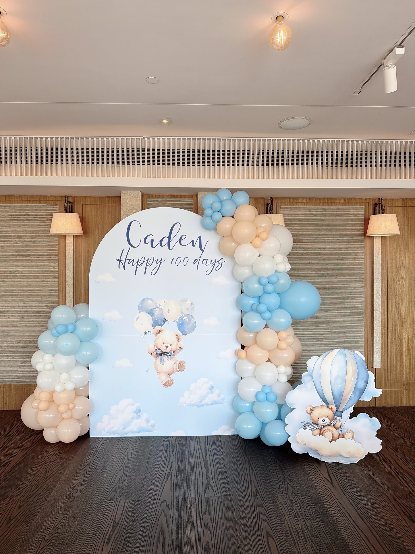 【熊仔主題】百日宴氣球佈置套裝Teddy 100 Days Balloon Deco