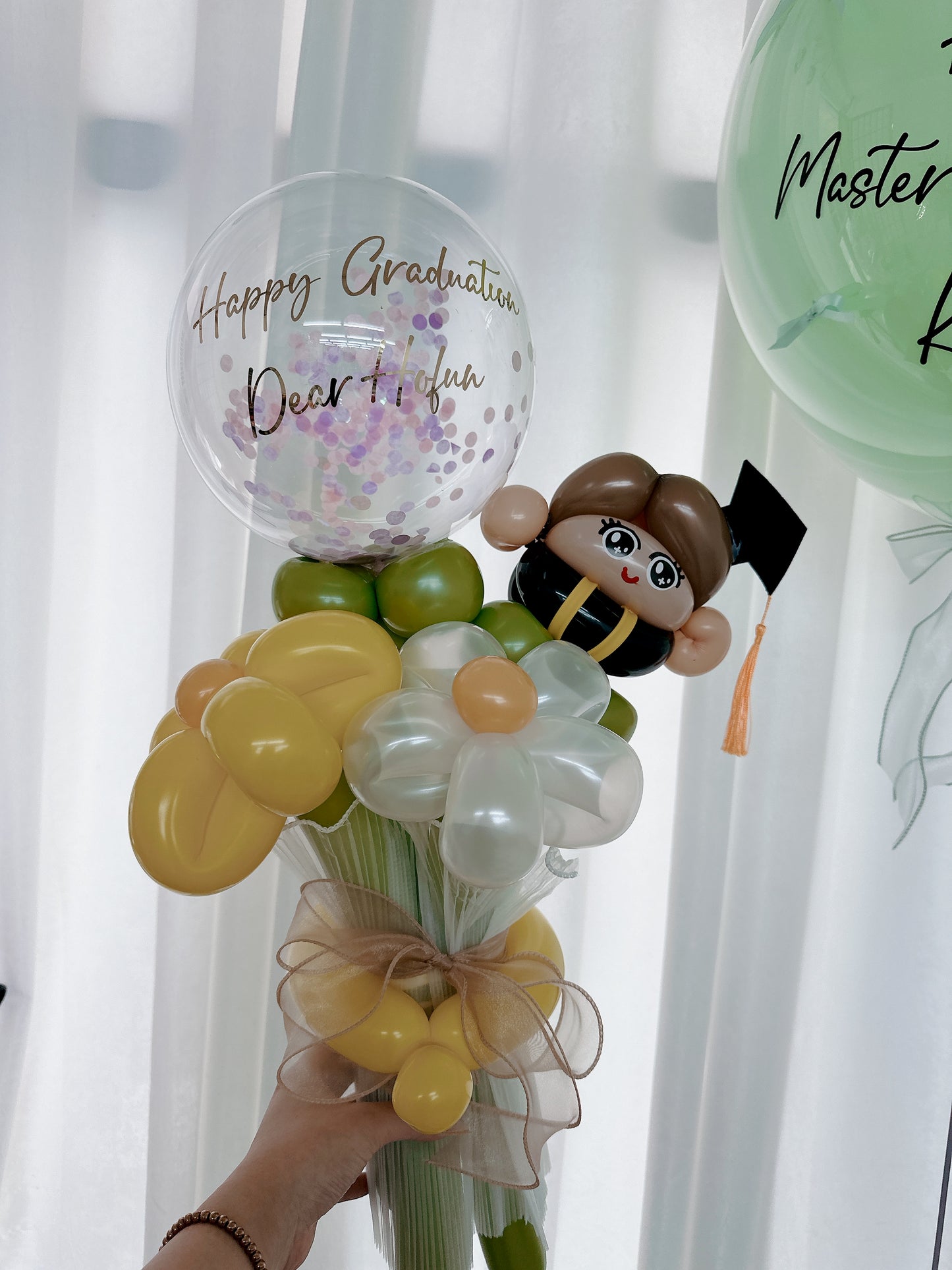 畢業公仔氣球花束Graduation Balloon Flower Bouquet