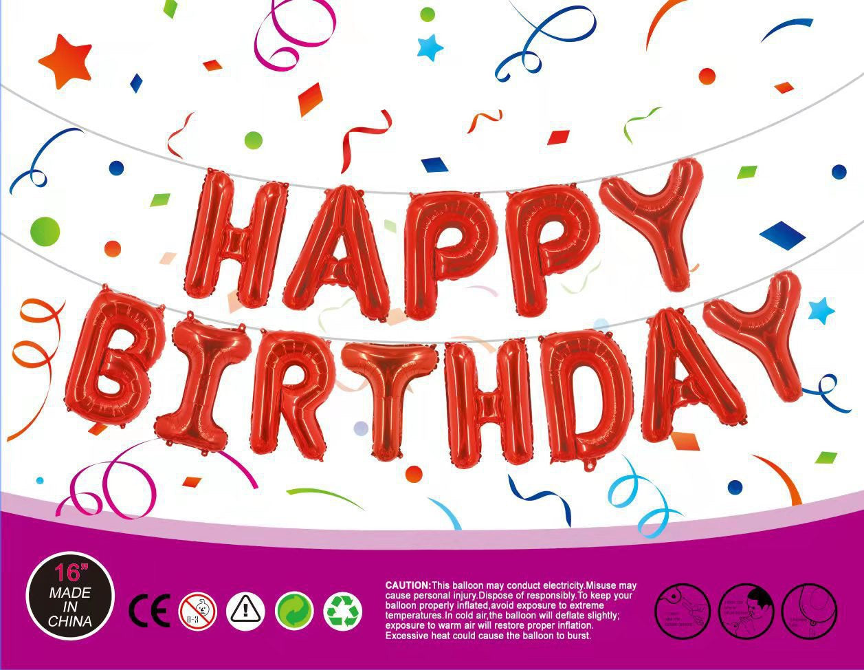 16寸鋁膜氣球(HAPPY BIRTHDAY)