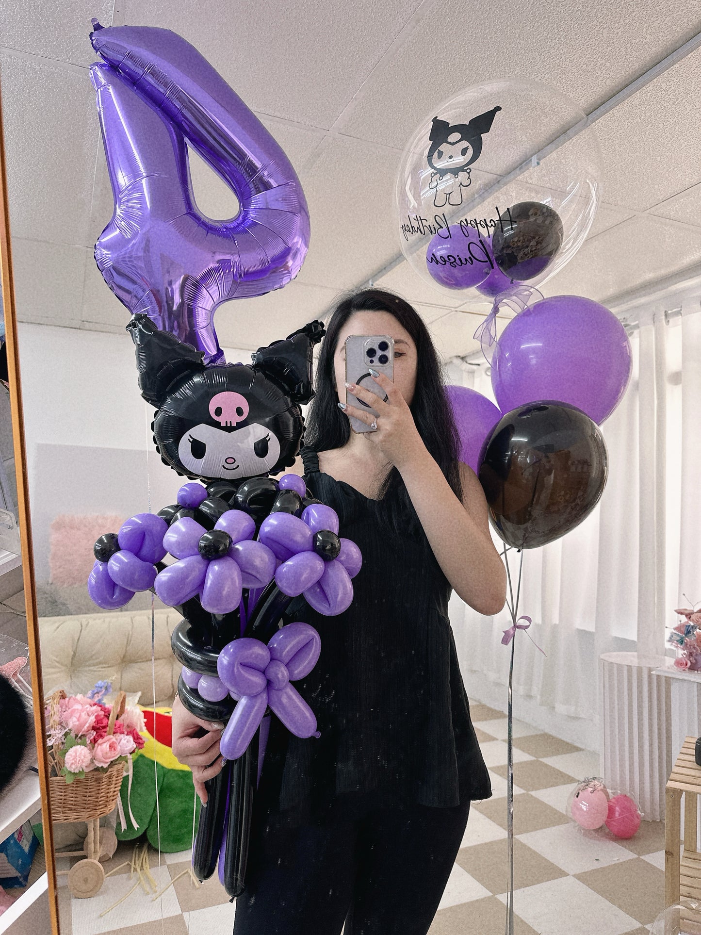 Kuromi公仔氣球花&氣球串套裝 Balloon Flower Bouquet Set