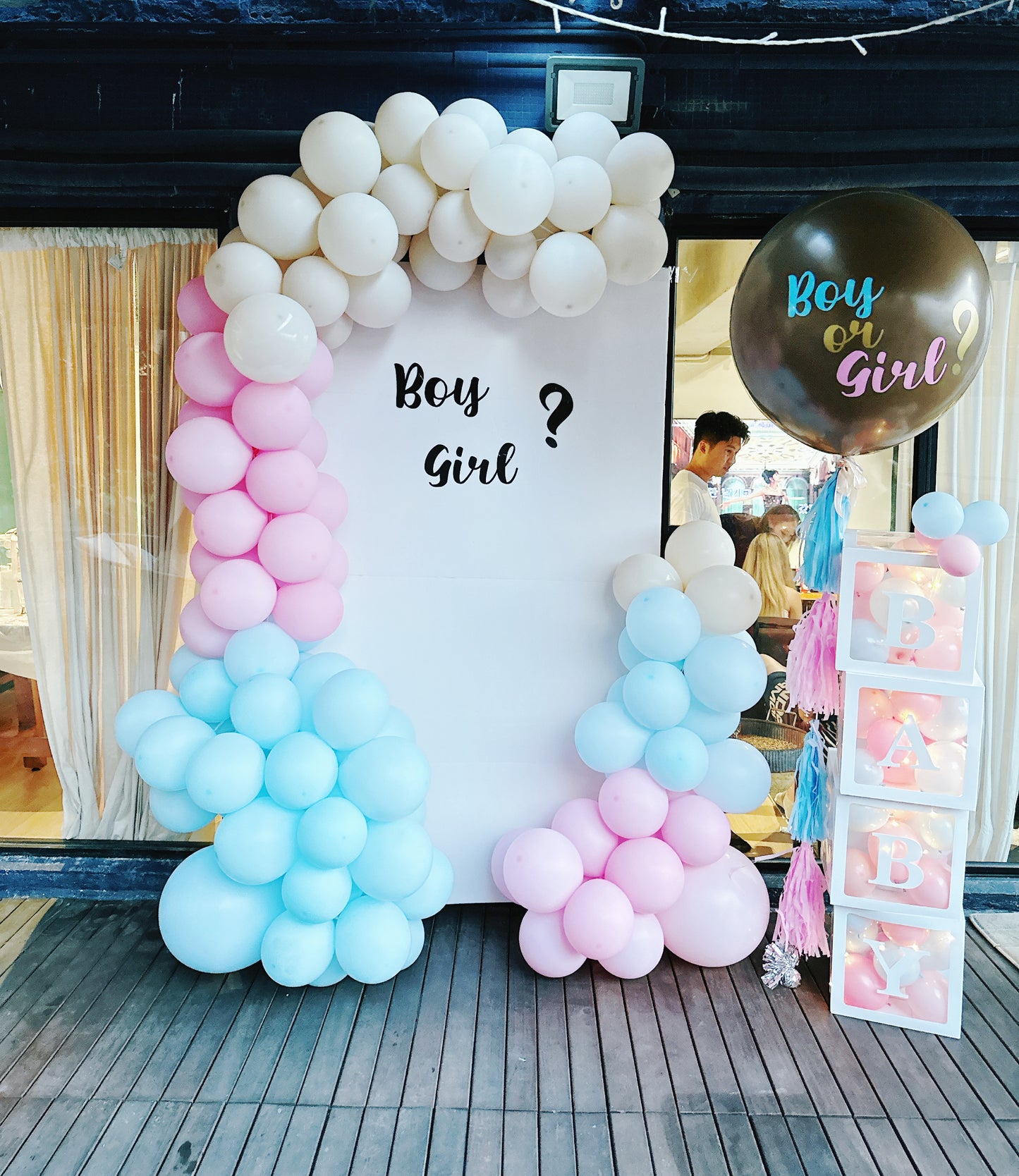 性別揭曉氣球佈置Baby Gender Reveal Balloon Deco