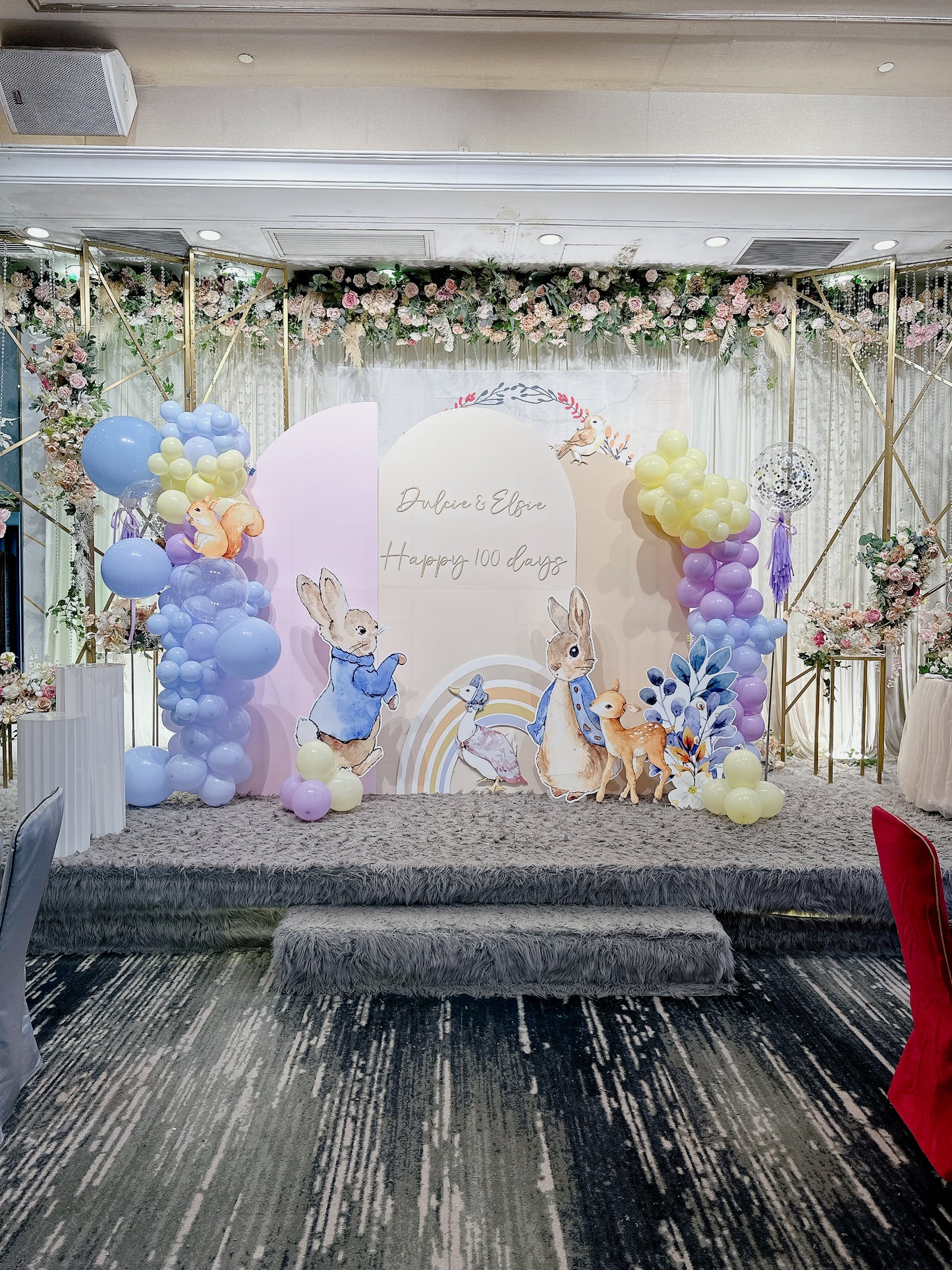 兔仔主題百日宴佈置 Rabbit 100 Days Balloon Deco