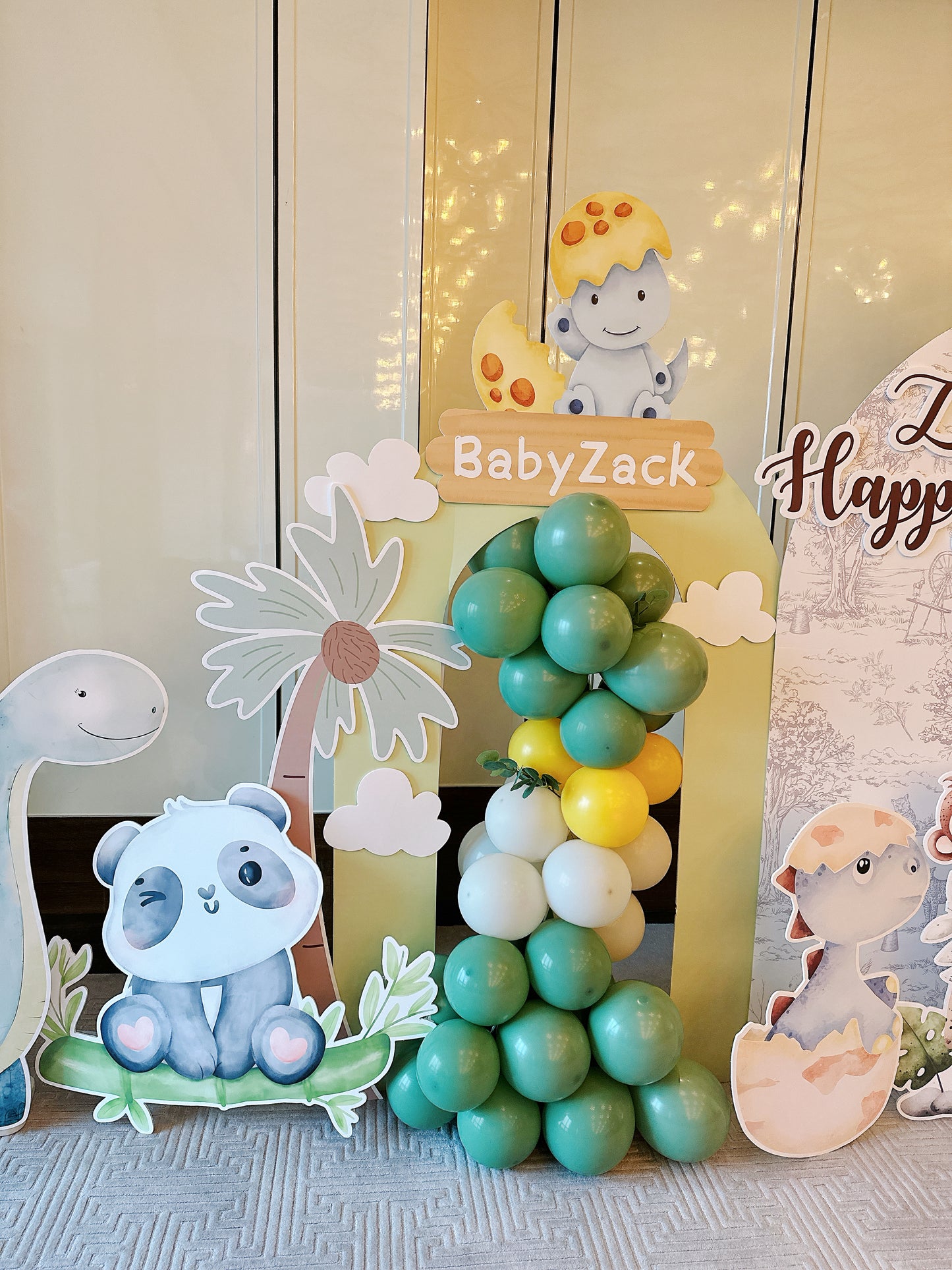 森林主題百日宴氣球佈置Safari theme 100 Days Balloon Deco