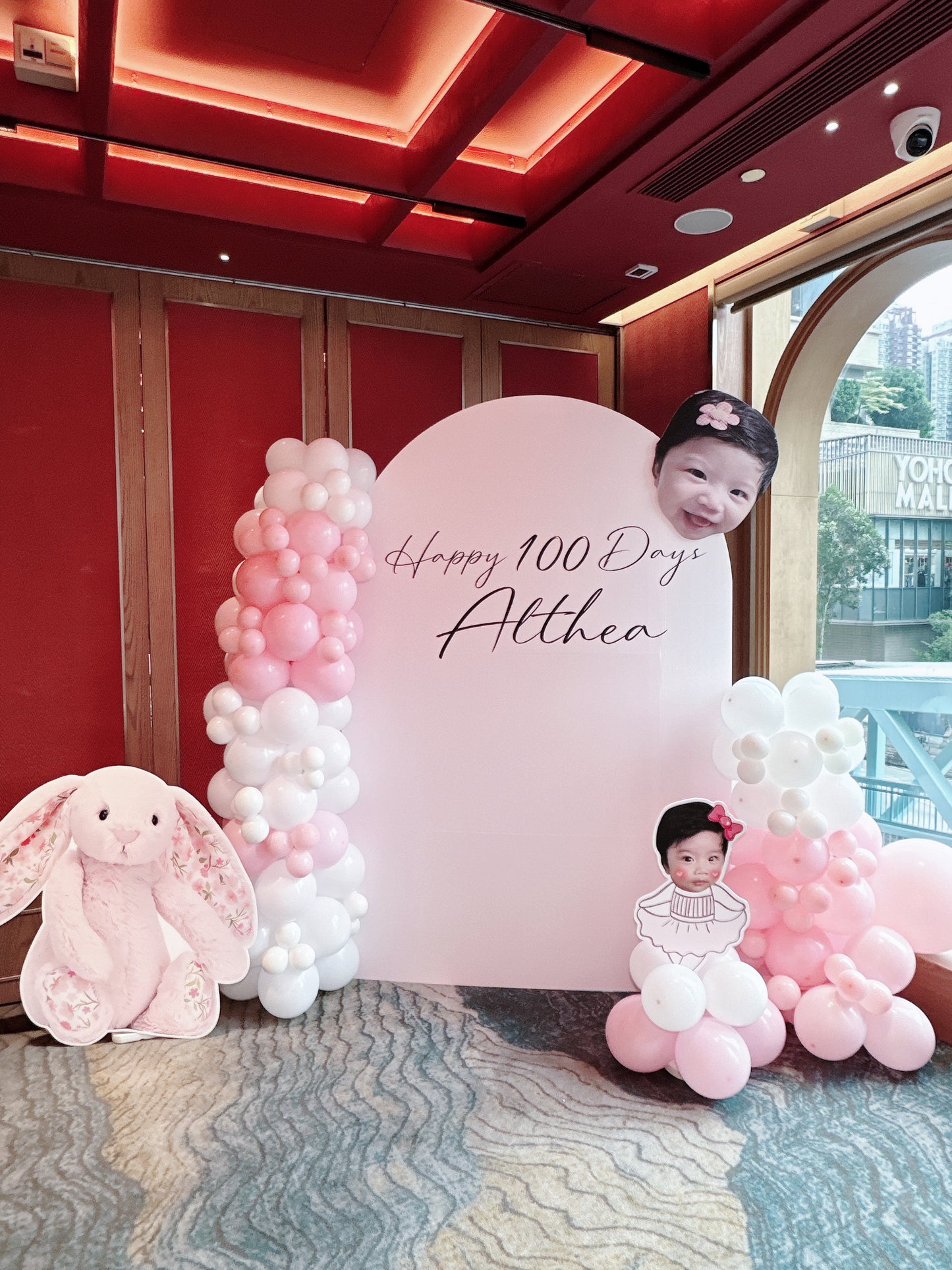 兔仔百日宴氣球佈置 Rabbit 100 Days Balloon Deco