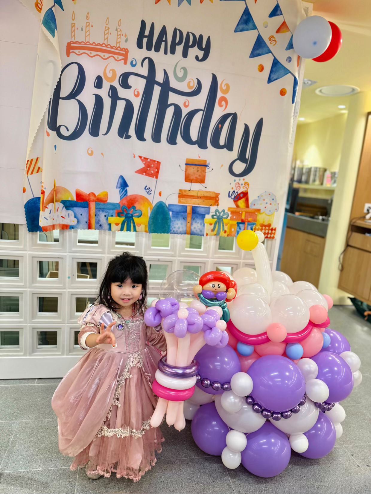 生日氣球蛋糕佈置Birthday Cake Balloon Deco