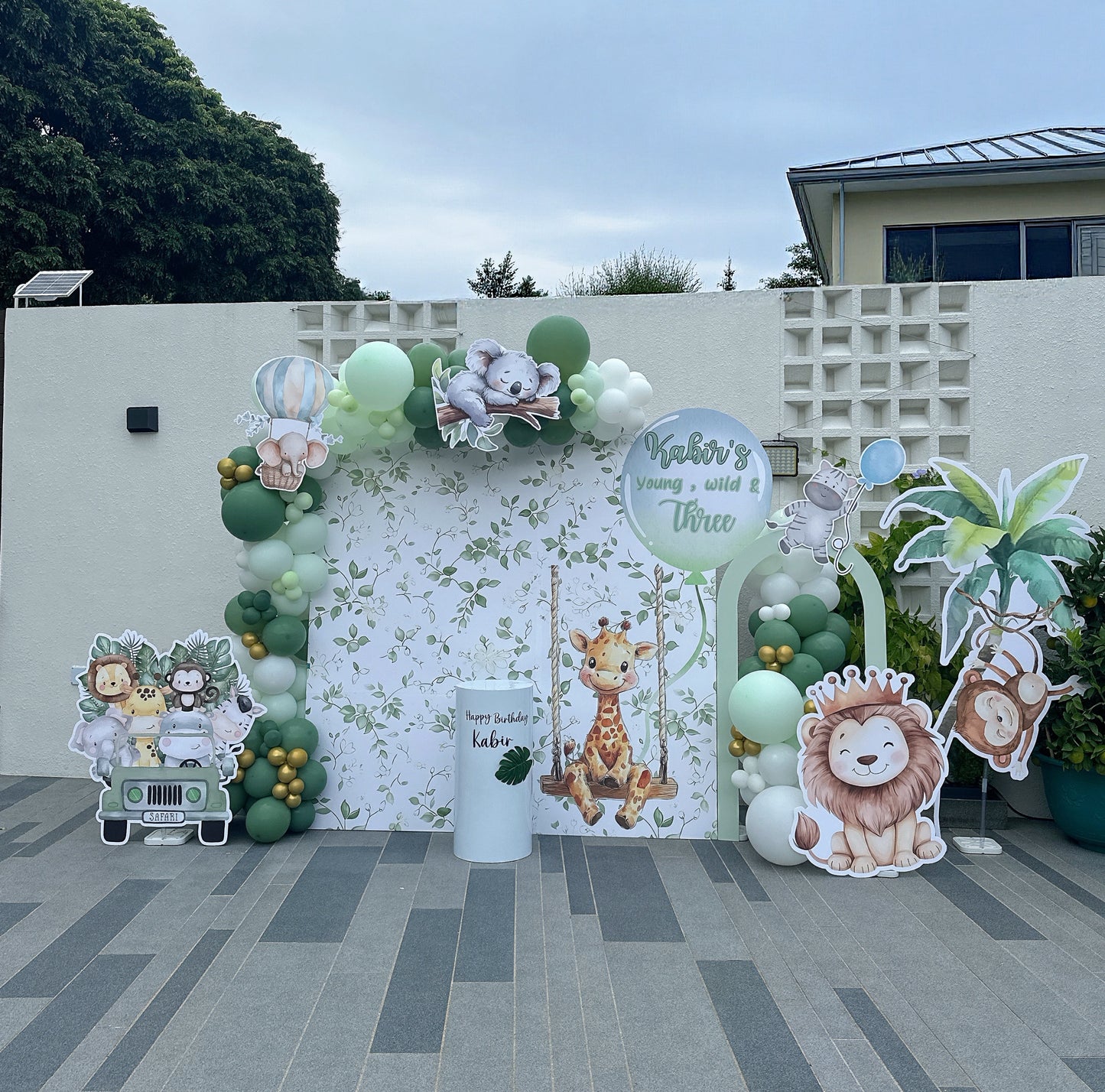 森林生日氣球佈置套裝Safari theme Birthday Balloon Deco