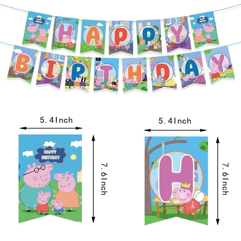 Peppa pig生日氣球材料包