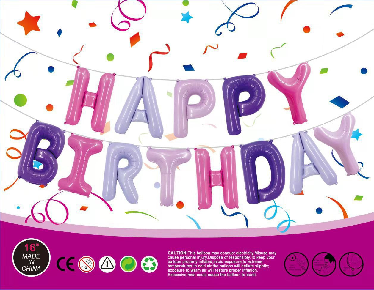 16寸鋁膜氣球(HAPPY BIRTHDAY)