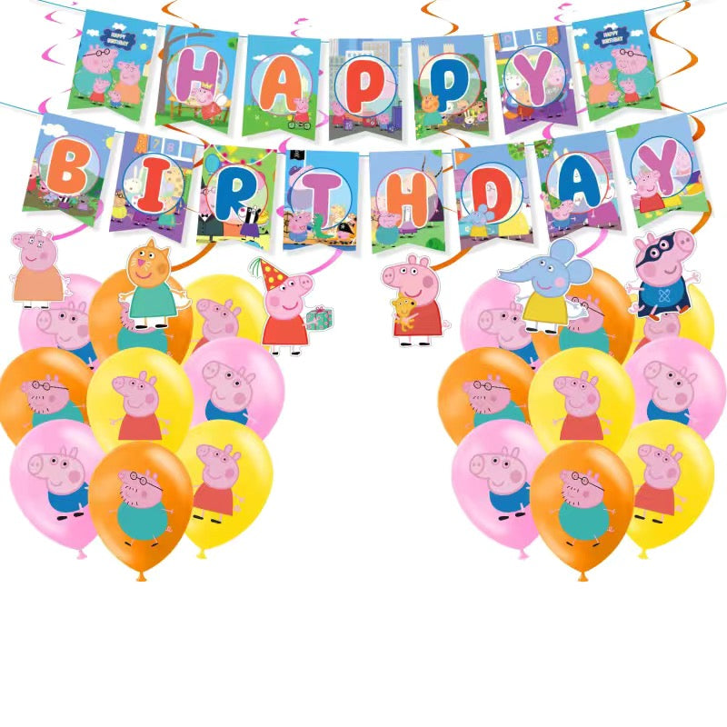 Peppa pig生日氣球材料包