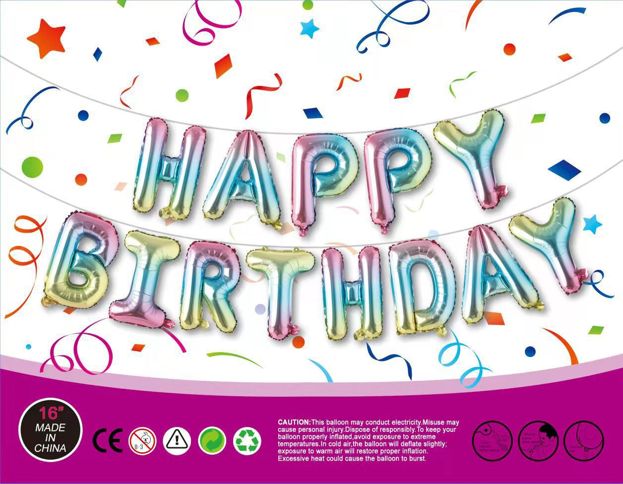 16寸鋁膜氣球(HAPPY BIRTHDAY)
