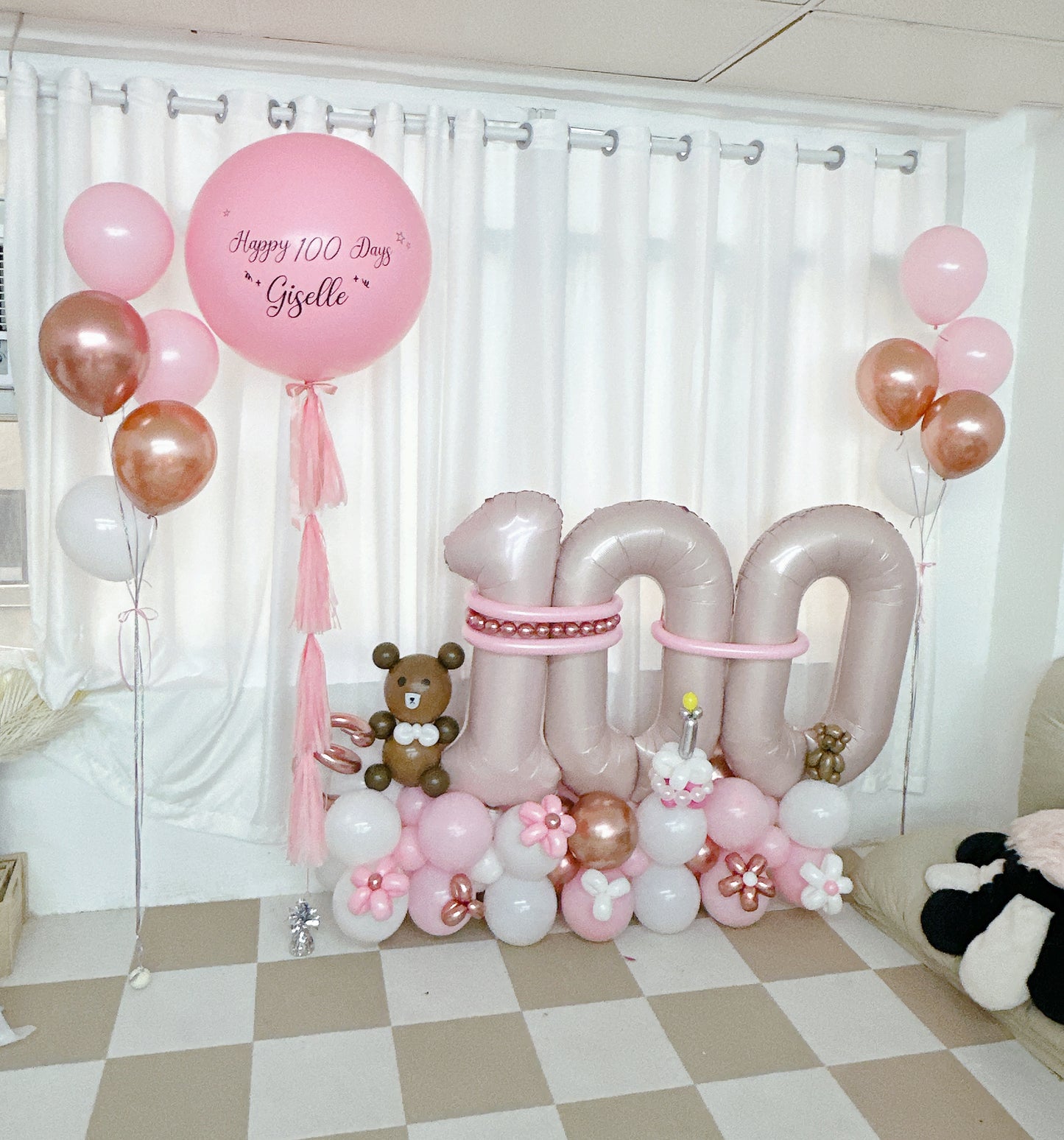 100日熊仔氣球座套裝 100 Days Bear Theme Balloon Set