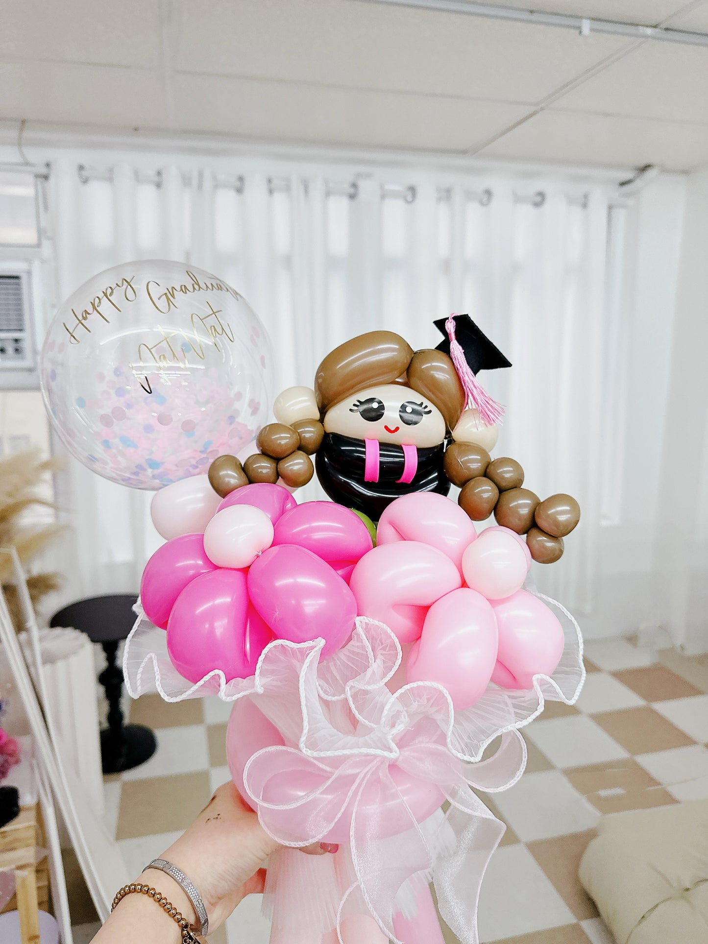 畢業公仔氣球花束Graduation Balloon Flower Bouquet