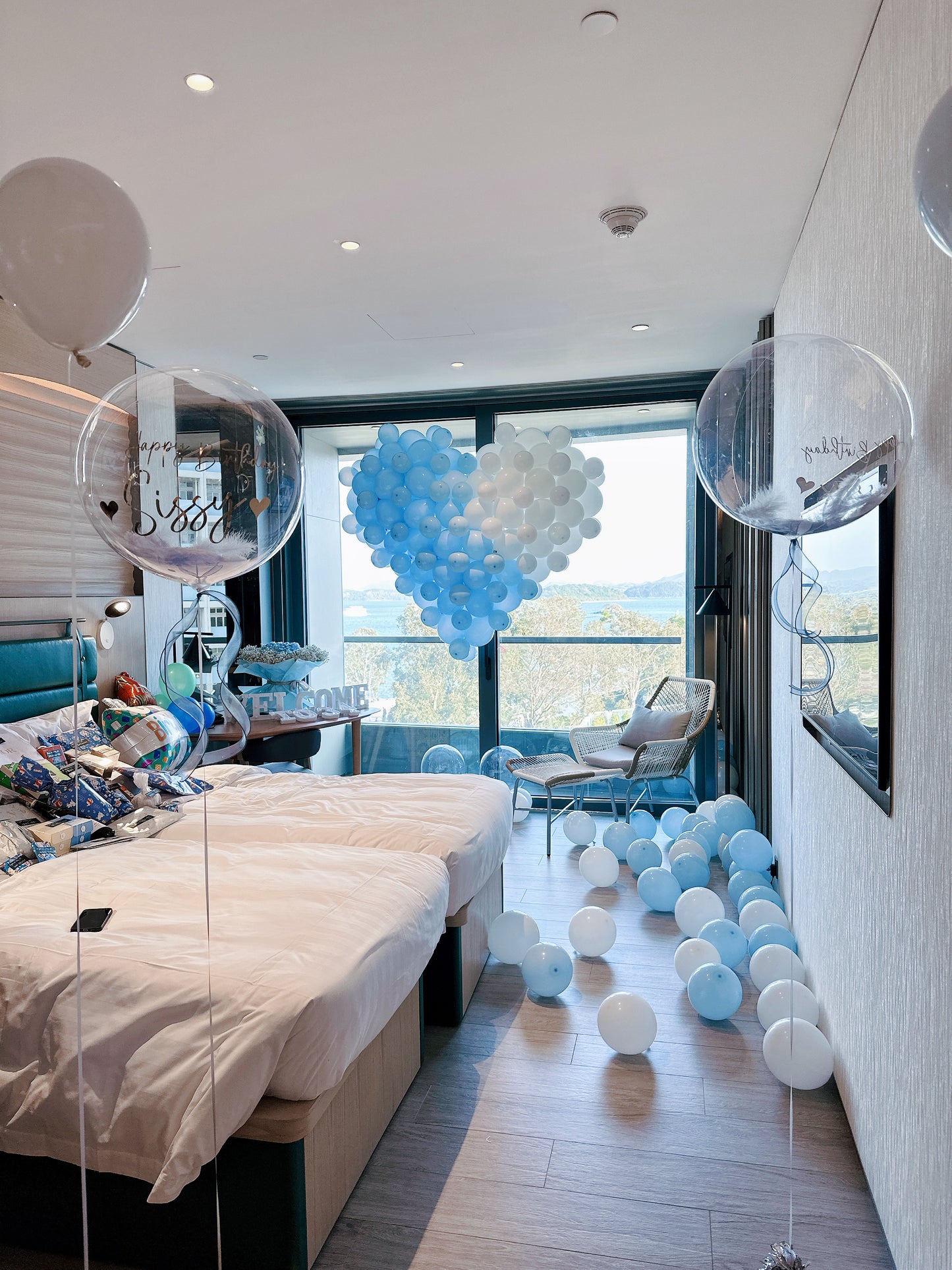 生日氣球酒店房佈置Birthday Hotel Balloon Deco