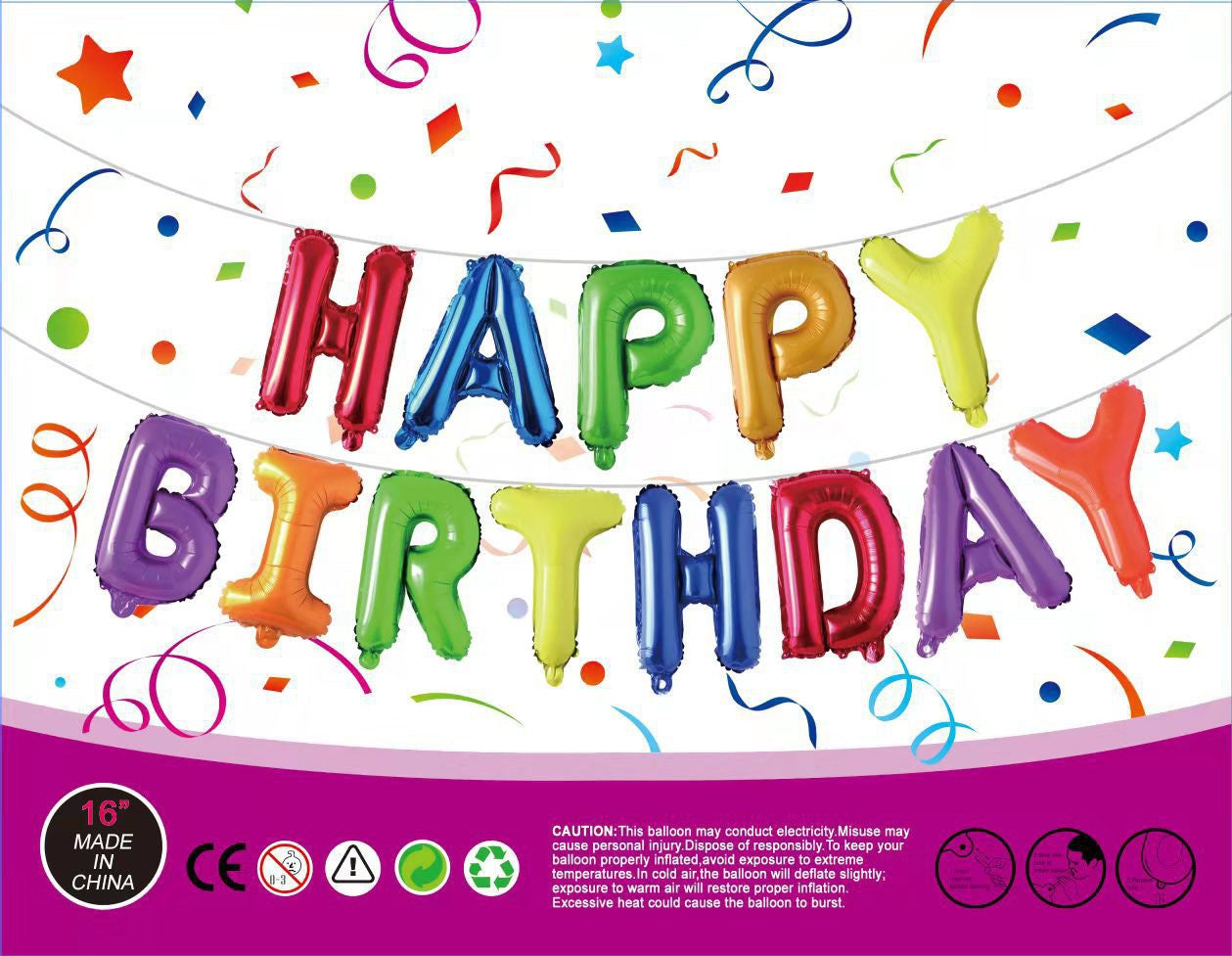 16寸鋁膜氣球(HAPPY BIRTHDAY)