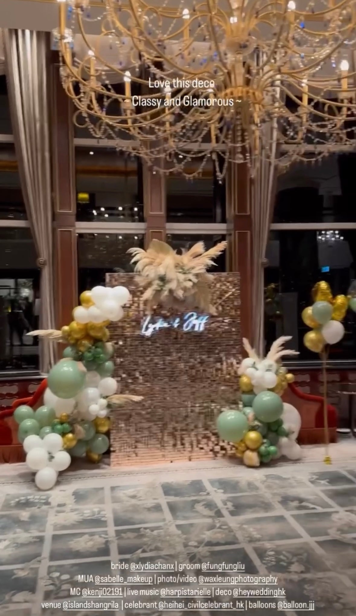 婚禮閃閃backdrop氣球佈置Wedding Bling Bacldrop Balloon Deco
