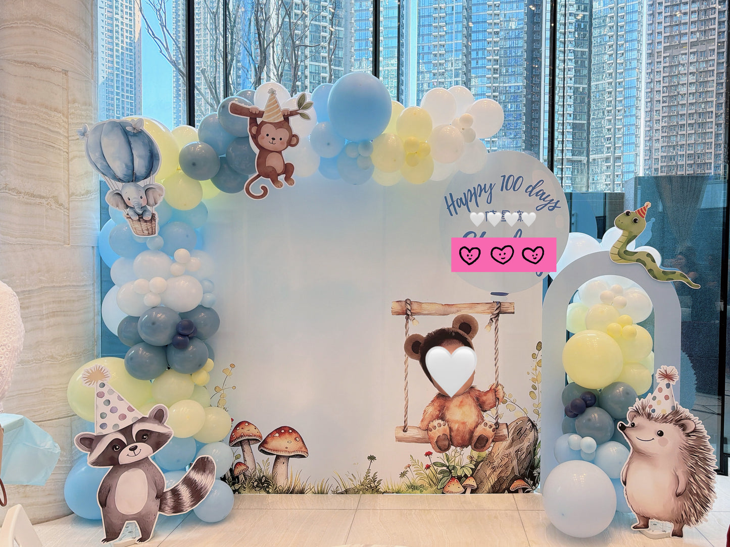 森林祕境百日宴氣球佈置The Secret Garden 100 Days Balloon Deco