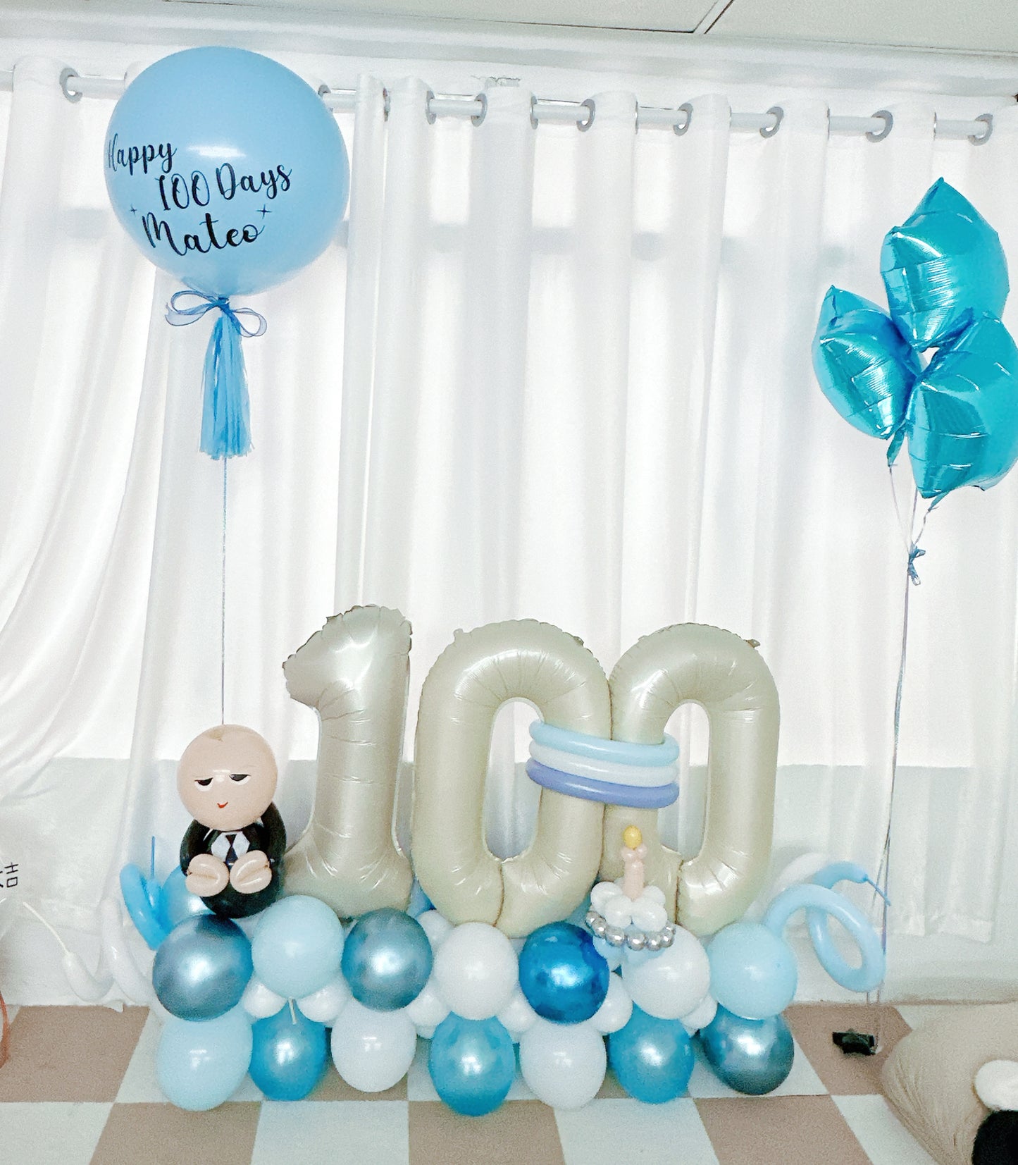 100日Boss Baby氣球座套裝 100 Days Boss Baby Theme Balloon Set