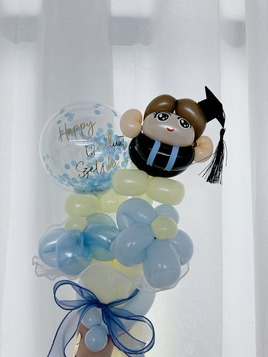 畢業公仔氣球花束