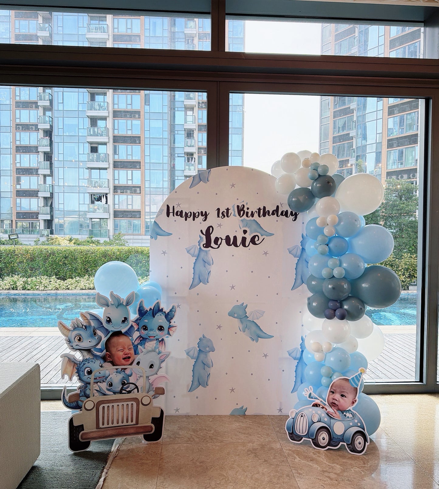 龍仔生日氣球佈置Safari theme 100 Days Balloon Deco