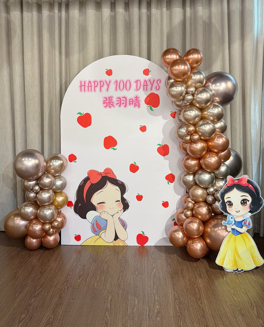 白雪公主主題百日宴氣球佈置Snow White 100 Days Balloon Deco