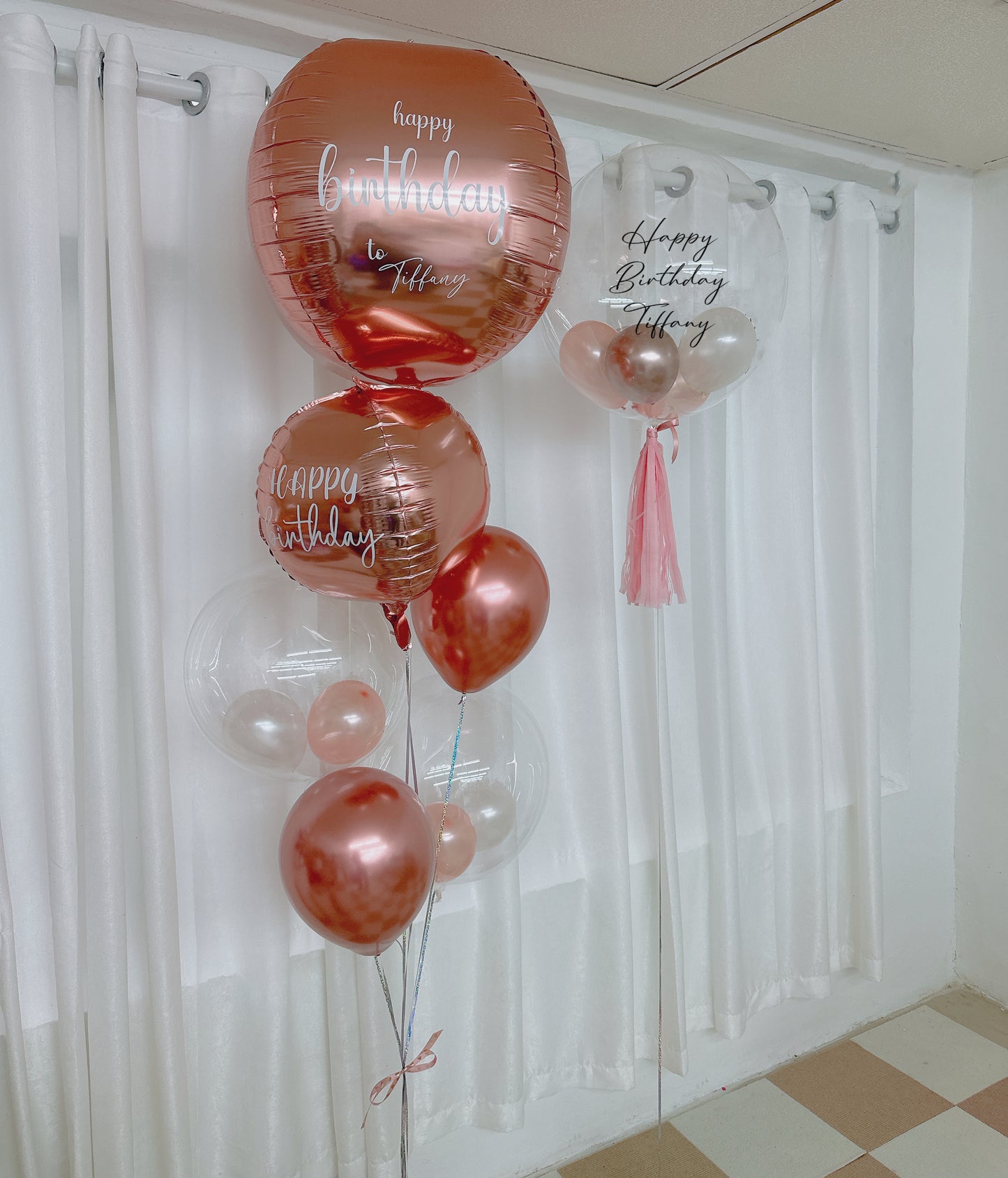 玫瑰金氣球串 Birthday Balloon Bouquet