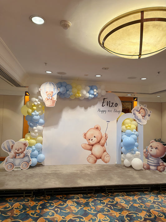 熊仔百日宴氣球佈置 Bear 100 Days Balloon Deco
