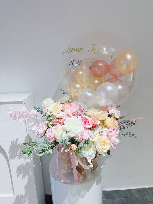 初生嬰兒BB車絲花籃Welcome Baby Silk Flower Basket